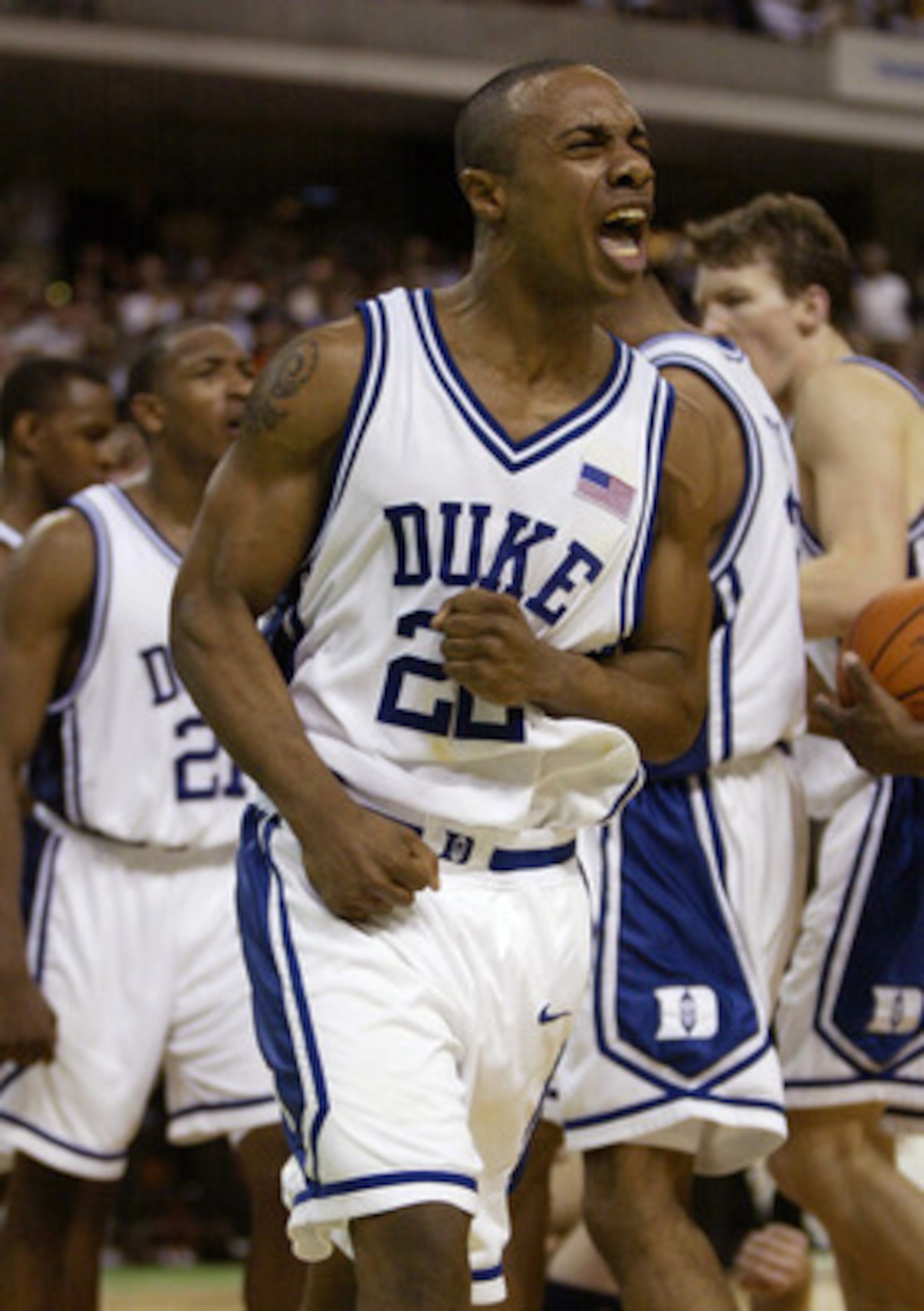 16 Mar 2002: Jason Williams #22 of Duke celebrates during their game against Notre Dame during the NCAA 2nd round basketball game at the Bi-Lo Center in Greenville, South Carolina. DIGITAL IMAGEMandatory Credit: Craig Jones/Getty Images 16 Mar 2002: Jason Williams #22 of Duke celebrates during their game against Notre Dame during the NCAA 2nd round basketball game at the Bi-Lo Center in Greenville, South Carolina. DIGITAL IMAGEMandatory Credit: Craig Jones/Getty Images