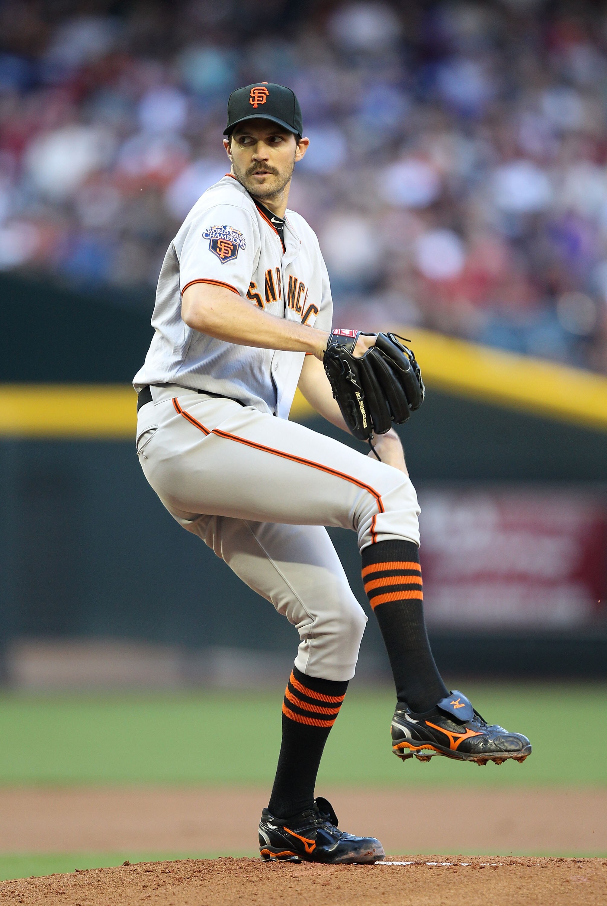 PHOENIX, AZ - APRIL 16:  Starting pitcher Barry Zito #75 of the San Francisco Giants pitches against the Arizona Diamondbacks during the Major League Baseball game at Chase Field on April 16, 2011 in Phoenix, Arizona. The Giants defeated the Diamondbacks