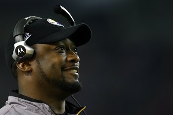 TAMPA, FL - FEBRUARY 01: Head coach Mike Tomlin of the Pittsburgh Steelers looks on against the Arizona Cardinals during Super Bowl XLIII on February 1, 2009 at Raymond James Stadium in Tampa, Florida. (Photo by Jamie Squire/Getty Images) TAMPA, FL - FEBRUARY 01: Head coach Mike Tomlin of the Pittsburgh Steelers looks on against the Arizona Cardinals during Super Bowl XLIII on February 1, 2009 at Raymond James Stadium in Tampa, Florida. (Photo by Jamie Squire/Getty Images)