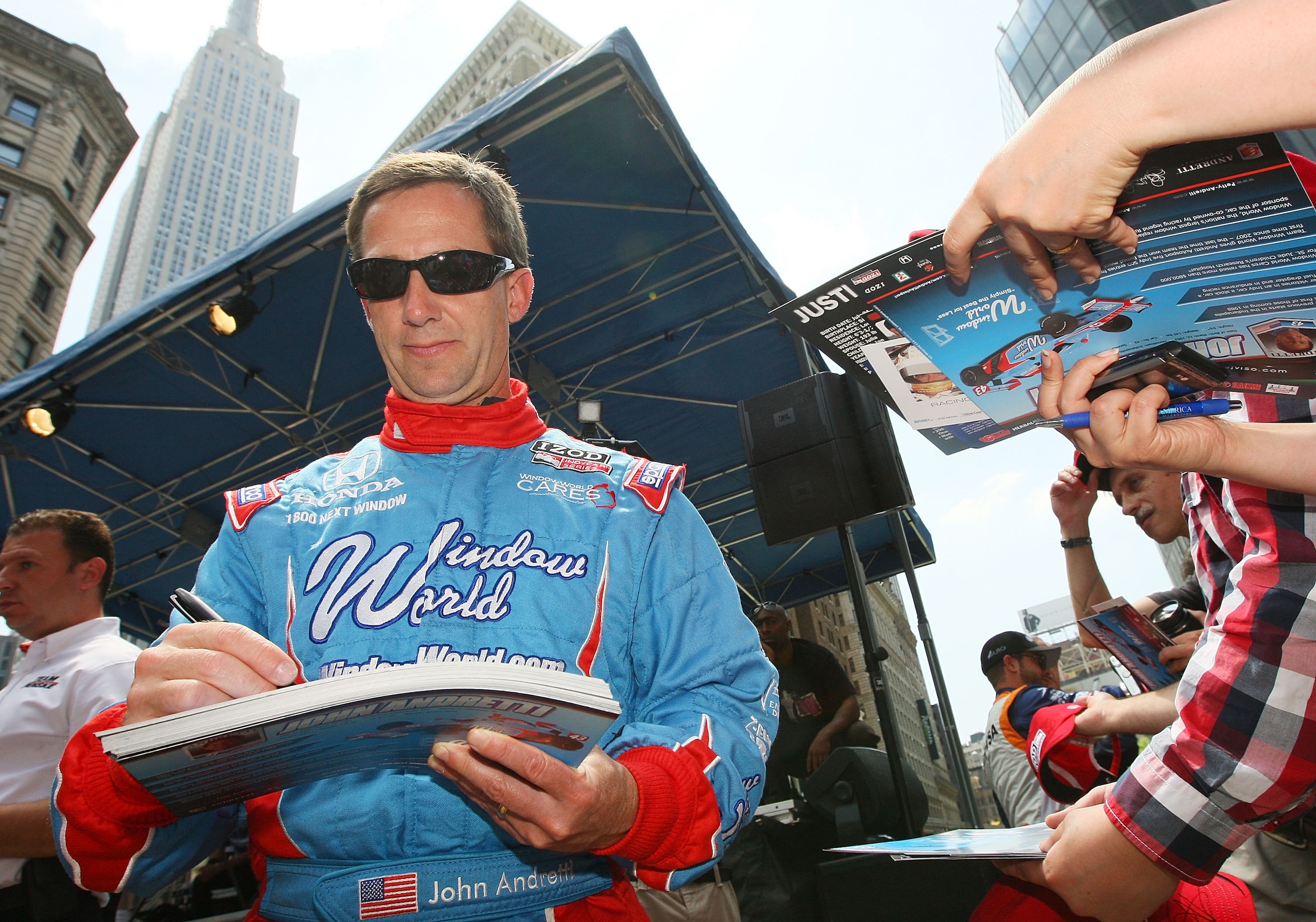 NEW YORK - MAY 25: Indy 500 driver John Andretti signs autographs at Macy's and IZOD's celebration of the Indianapolis Motor Speedway and the Indy 500 at Macy's Herald Square on May 25, 2010 in New York City. (Photo by Mike Stobe/Getty Images) NEW YORK - MAY 25: Indy 500 driver John Andretti signs autographs at Macy's and IZOD's celebration of the Indianapolis Motor Speedway and the Indy 500 at Macy's Herald Square on May 25, 2010 in New York City. (Photo by Mike Stobe/Getty Images)