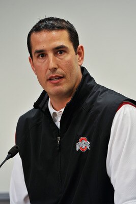 COLUMBUS, OH - MARCH 30: Assistant Head Coach Luke Fickell speaks to the media during a press conference before the start of Spring practices at the Woody Hayes Athletic Center at The Ohio State University on March 30, 2011 in Columbus, Ohio. Fickell wil COLUMBUS, OH - MARCH 30: Assistant Head Coach Luke Fickell speaks to the media during a press conference before the start of Spring practices at the Woody Hayes Athletic Center at The Ohio State University on March 30, 2011 in Columbus, Ohio. Fickell wil