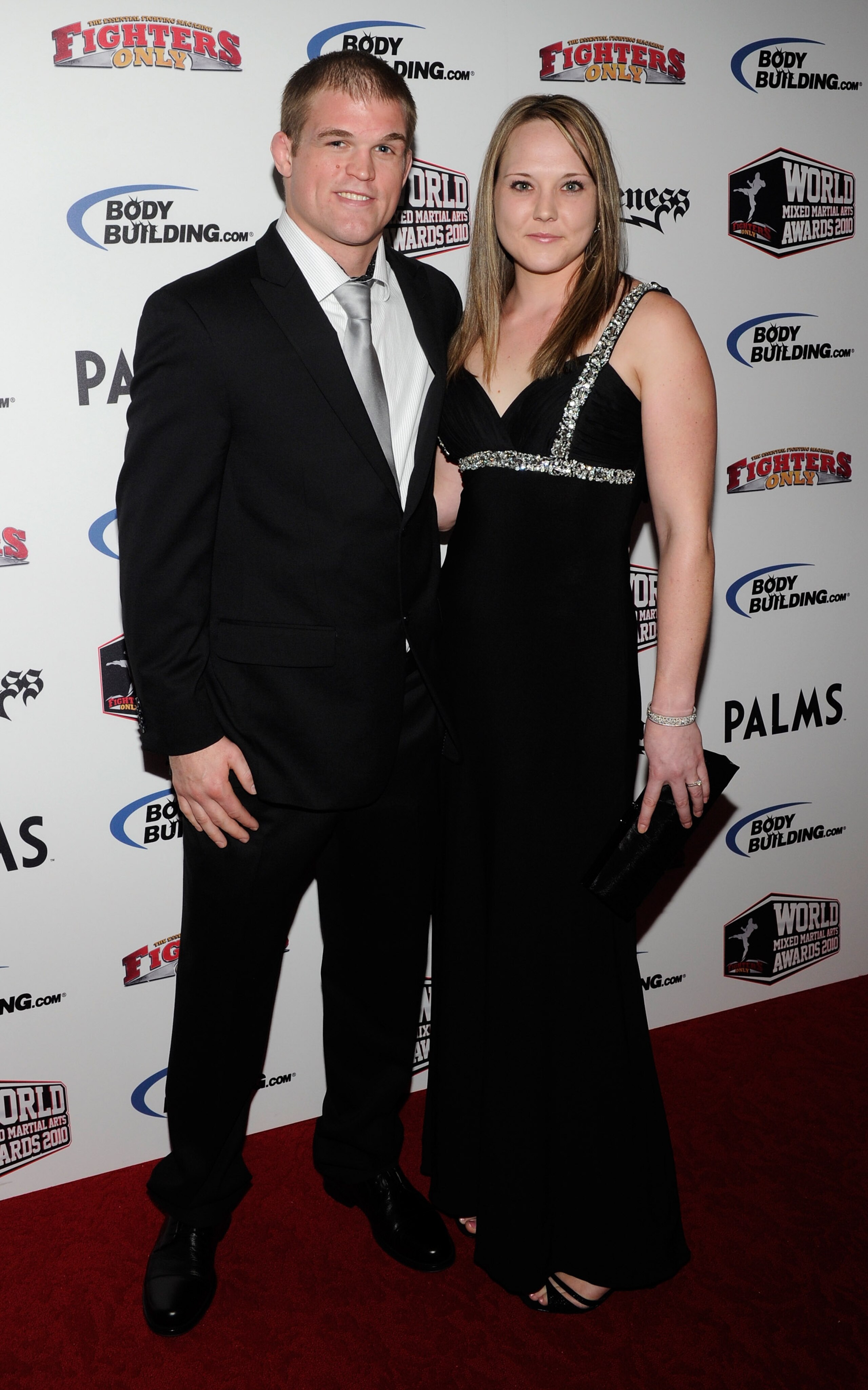 LAS VEGAS, NV - DECEMBER 01:  Mixed martial artist Evan Dunham (L) and Julie Hood arrive at the third annual Fighters Only World Mixed Martial Arts Awards 2010 at the Palms Casino Resort December 1, 2010 in Las Vegas, Nevada.  (Photo by Ethan Miller/Getty