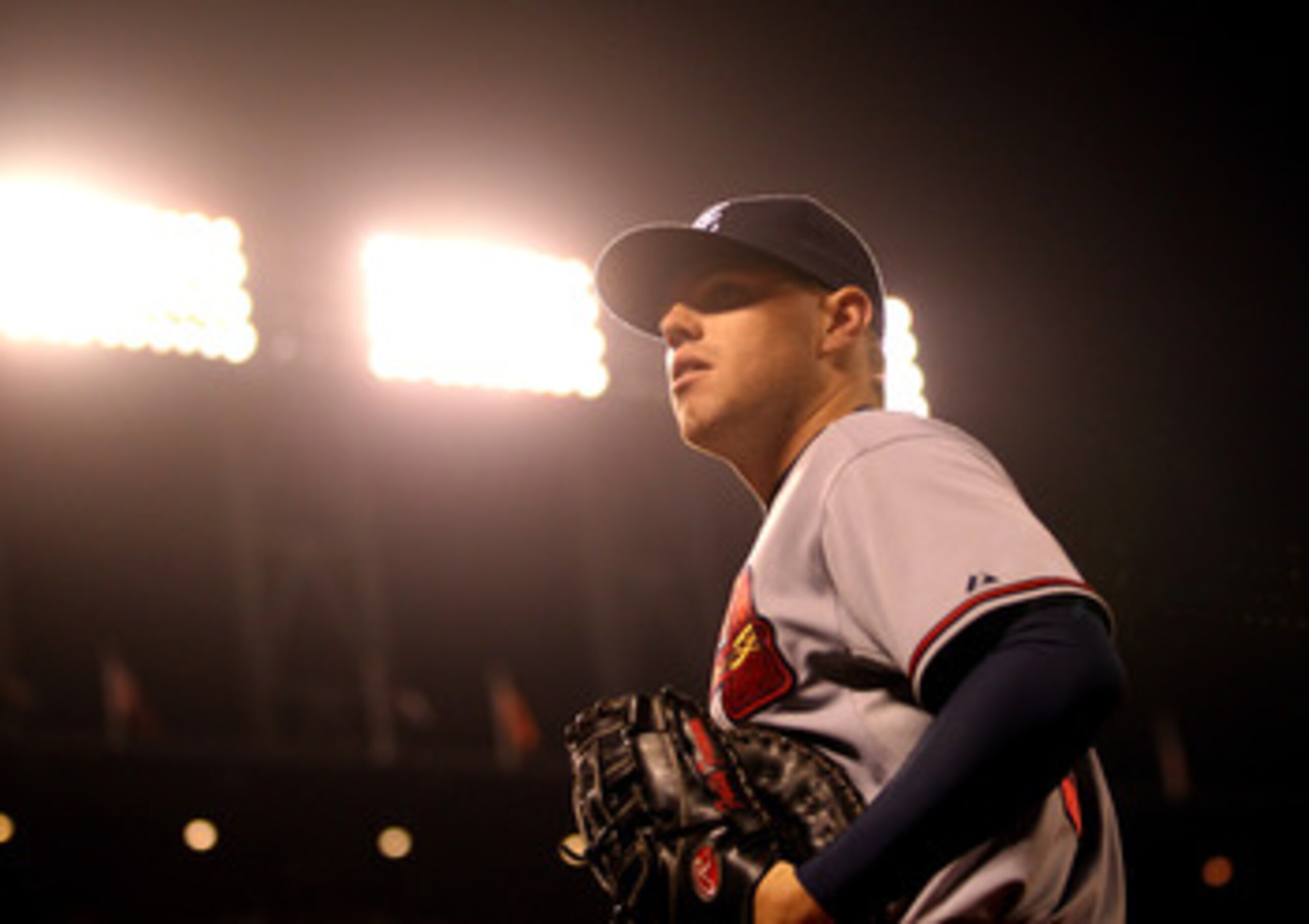 SAN FRANCISCO, CA - APRIL 22:  Freddie Freeman #5 of the Atlanta Braves in action against the San Francisco Giants at AT&T Park on April 22, 2011 in San Francisco, California.  (Photo by Ezra Shaw/Getty Images)