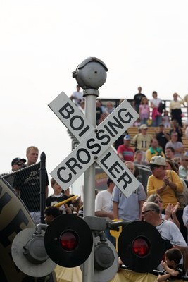 WEST LAFAYETTE, IN - SEPTEMBER 20:  A detail shot of a Boiler Crossing sign before a game against the Central Michigan Chippewas and the Purdue Boilermakers at Ross-Ade Stadium on September 20, 2008 in West Lafayette, Indiana.  (Photo by Ronald Martinez/G