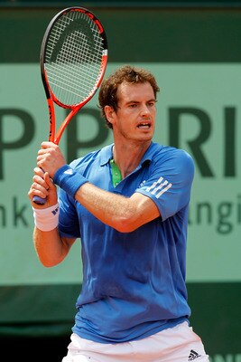 PARIS, FRANCE - MAY 28:  Andy Murray of Great Britain in action during the men's singles round three match between Andy Murray of Great Britain and Michael Berrer of Germany on day seven of the French Open at Roland Garros on May 28, 2011 in Paris, France