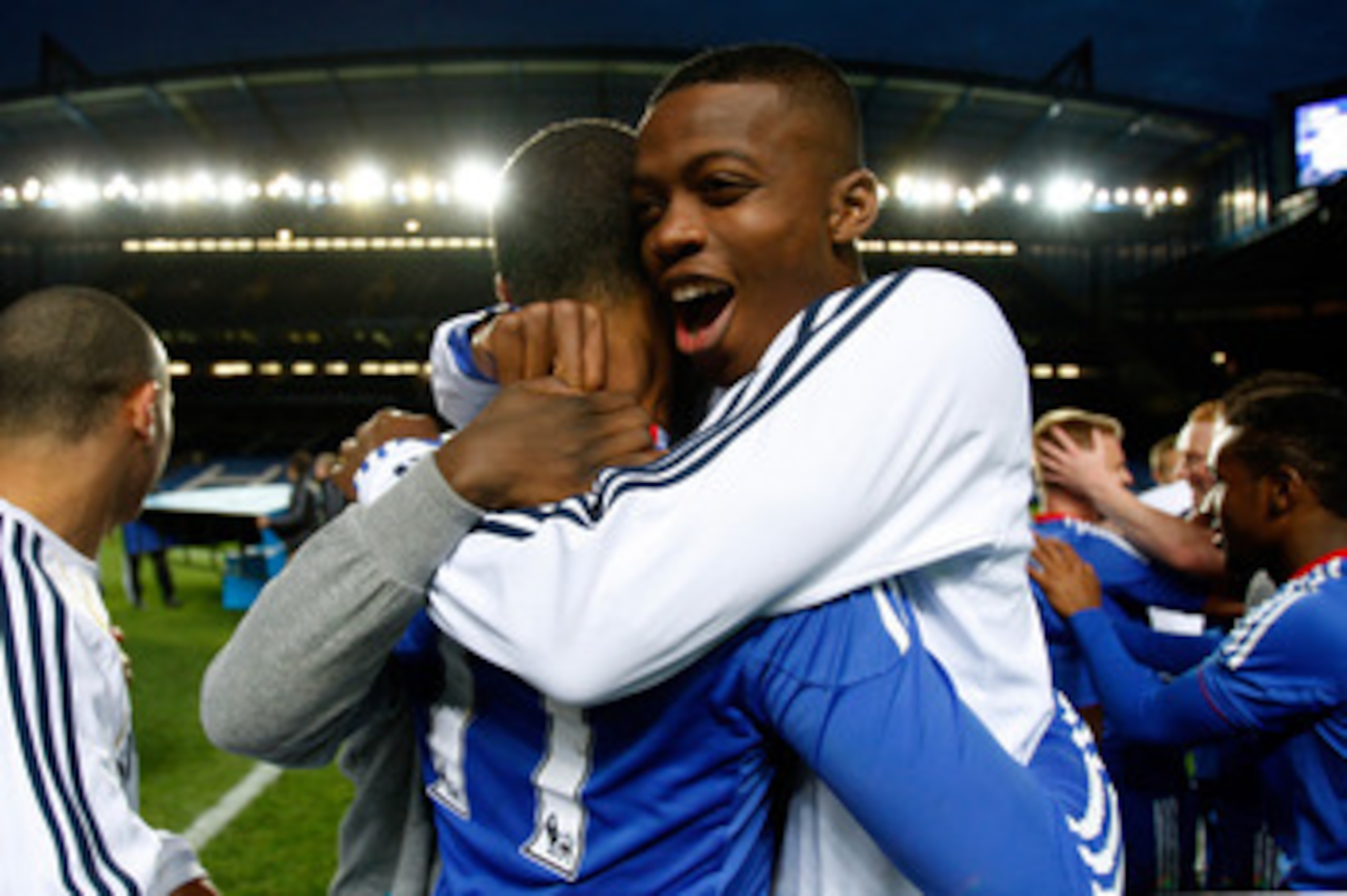 LONDON, ENGLAND - MAY 16:  Chelsea players celebrate after winning the Barclays Premier Reserve League Play-Off Final against Blackburn Rovers at Stamford Bridge on May 16, 2011 in London, England.  (Photo by Dan Istitene/Getty Images)