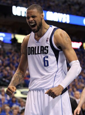 DALLAS, TX - MAY 19:  Tyson Chandler #6 of the Dallas Mavericks reacts in the second quarter while taking on the Oklahoma City Thunder in Game Two of the Western Conference Finals during the 2011 NBA Playoffs at American Airlines Center on May 19, 2011 in