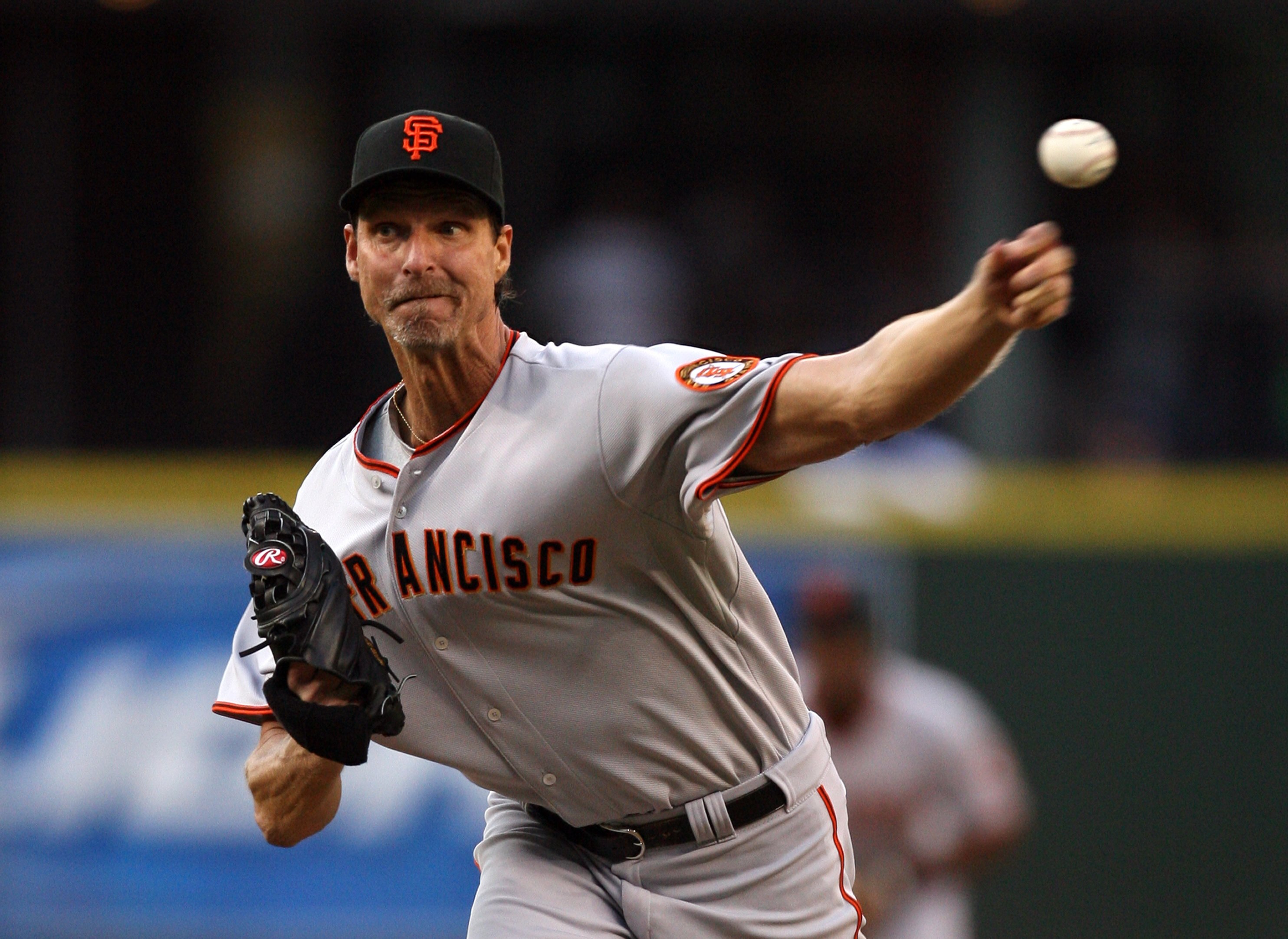 SEATTLE - MAY 22:  Randy Johnson #51 of the San Francisco Giants pitches during the game against the Seattle Mariners on May 22, 2009 in Seattle, Washington. The Mariners defeated the Giants 2-1 in twelve innings. (Photo by Otto Greule Jr/Getty Images)