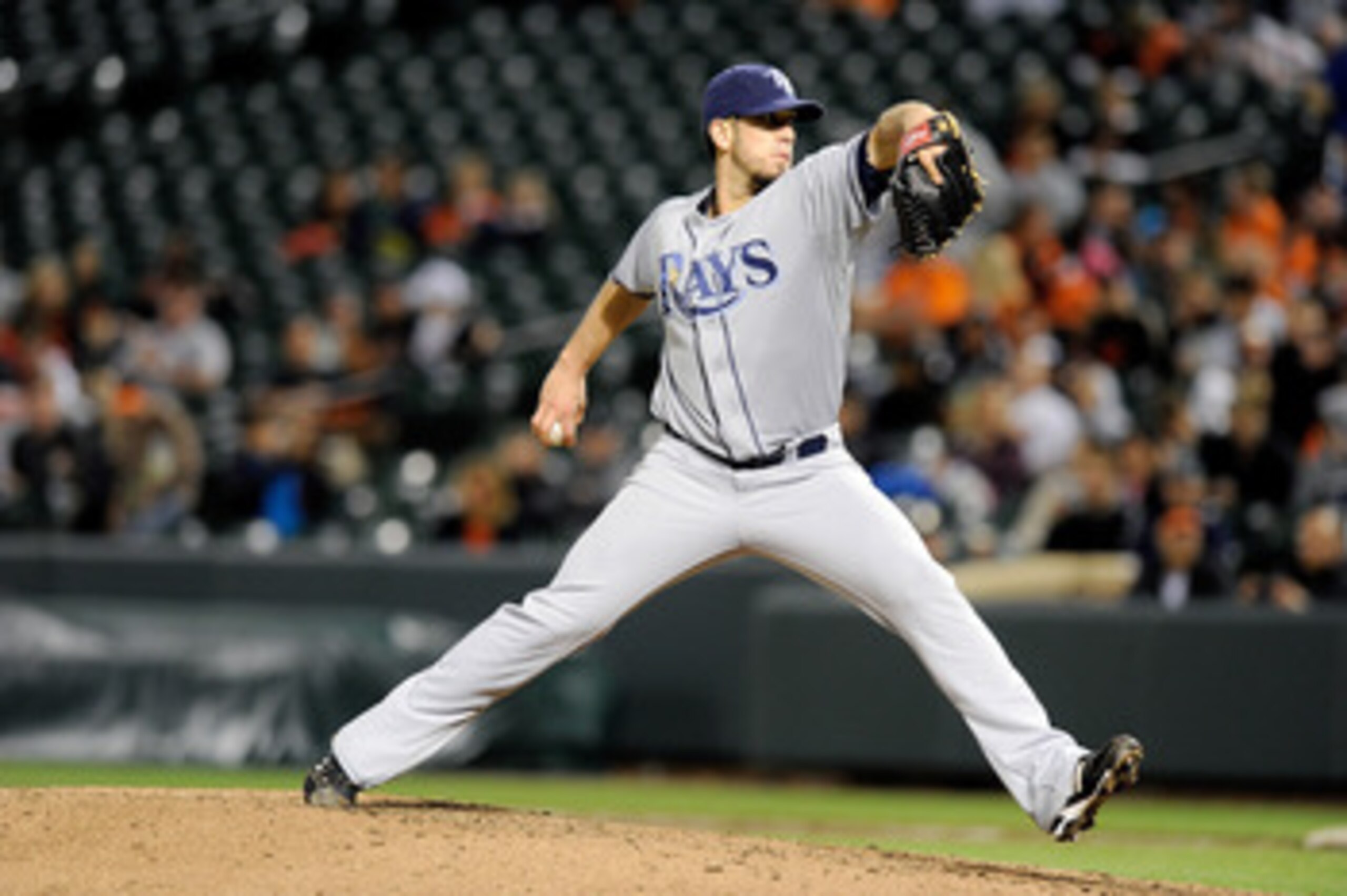 BALTIMORE, MD - MAY 06:  James Shields #33 of the Tampa Bay Rays pitches against the Baltimore Orioles at Oriole Park at Camden Yards on May 6, 2011 in Baltimore, Maryland.  (Photo by Greg Fiume/Getty Images)