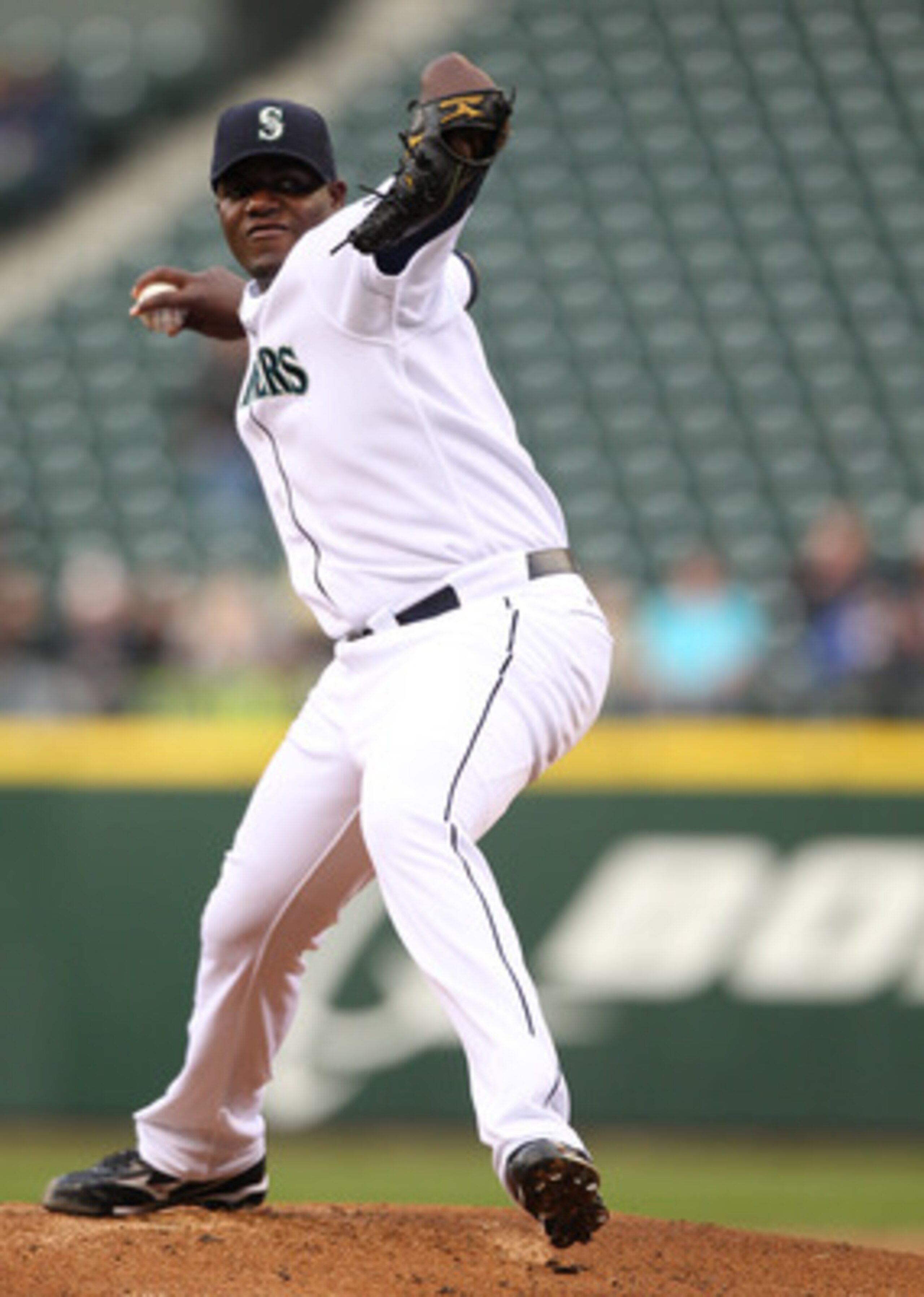 SEATTLE - MAY 04:  Starting pitcher Michael Pineda #36 of the Seattle Mariners pitches against the Texas Rangers at Safeco Field on May 4, 2011 in Seattle, Washington. (Photo by Otto Greule Jr/Getty Images)