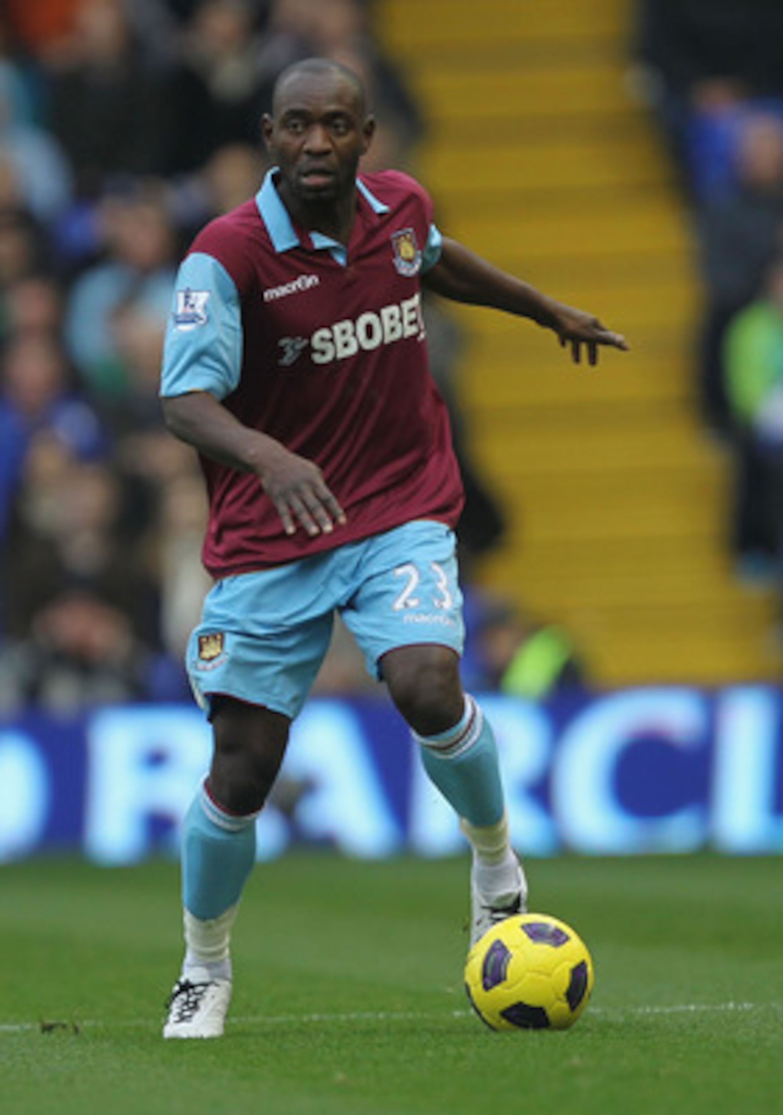 BIRMINGHAM, ENGLAND - NOVEMBER 06:  Herita Ilunga of West Ham in action during the Barclays Premier League match between Birmingham City and West Ham United at St Andrews on November 6, 2010 in Birmingham, England.  (Photo by Hamish Blair/Getty Images)