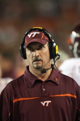 MIAMI - NOVEMBER 4: Defensive Coordinator and Inside Linebackers Coach Bud Foster Virginia Tech Hokies looks on during the game against the Miami Hurricanes on November 4, 2006 at Orange Bowl Stadium in Miami, Florida. (Photo by Doug Benc/Getty Images) MIAMI - NOVEMBER 4: Defensive Coordinator and Inside Linebackers Coach Bud Foster Virginia Tech Hokies looks on during the game against the Miami Hurricanes on November 4, 2006 at Orange Bowl Stadium in Miami, Florida. (Photo by Doug Benc/Getty Images)