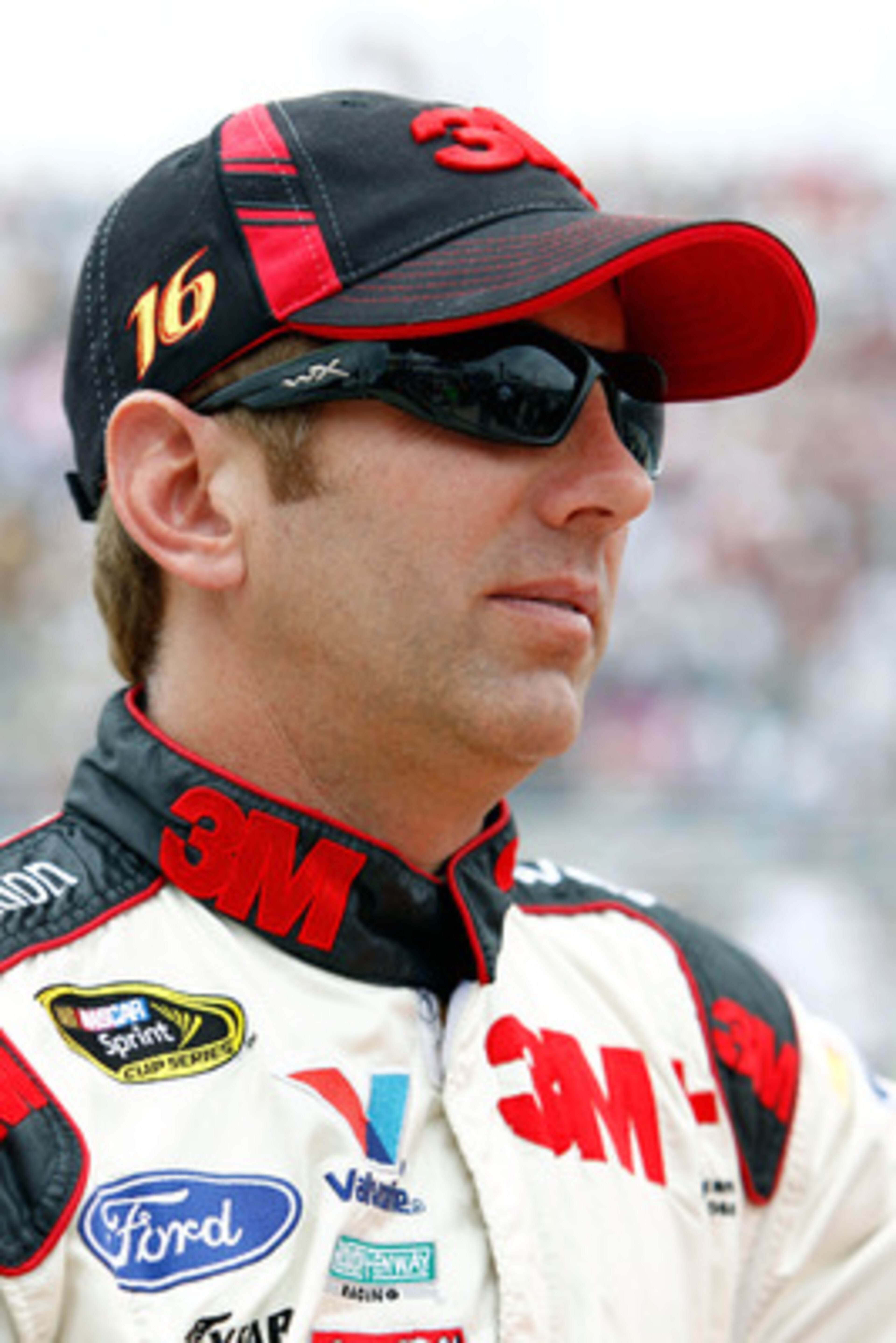 DOVER, DE - MAY 15:  Greg Biffle, driver of the #16 3M Ford, stands on the grid prior to the NASCAR Sprint Cup Series FedEx 400 Benefiting Autism Speaks at Dover International Speedway on May 15, 2011 in Dover, Delaware.  (Photo by Jeff Zelevansky/Getty I