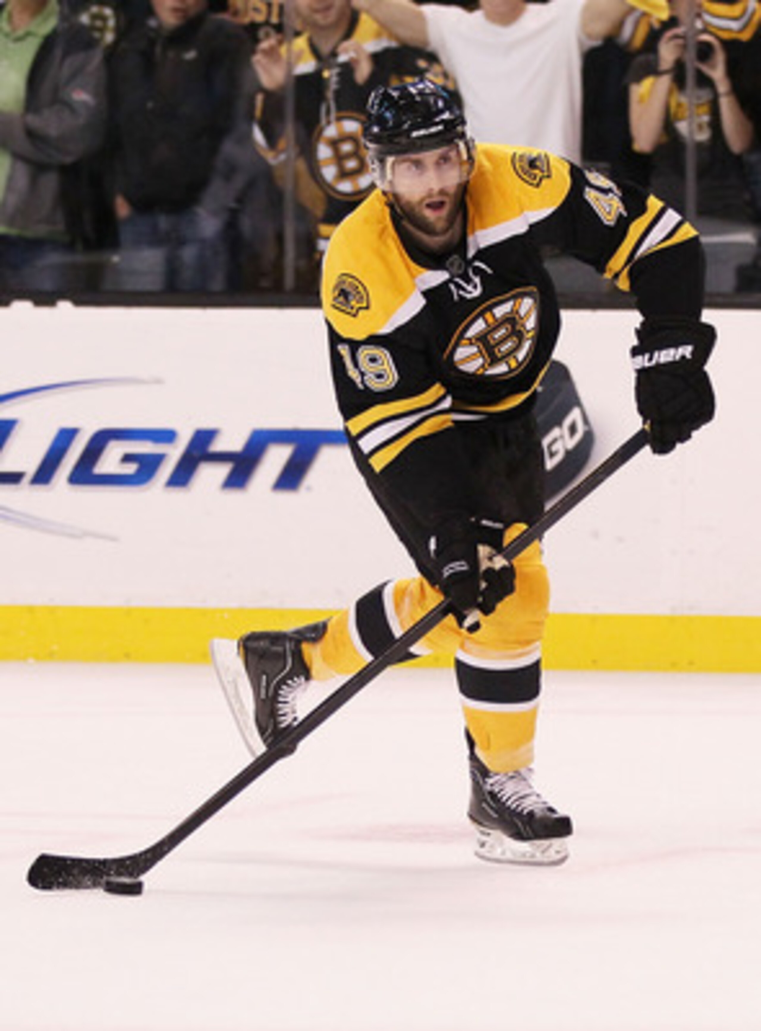 BOSTON, MA - MAY 23:  Tyler Seguin #19 of the Boston Bruins controls the puck in Game Five of the Eastern Conference Finals against the Tampa Bay Lightning during the 2011 NHL Stanley Cup Playoffs at TD Garden on May 23, 2011 in Boston, Massachusetts.  (P