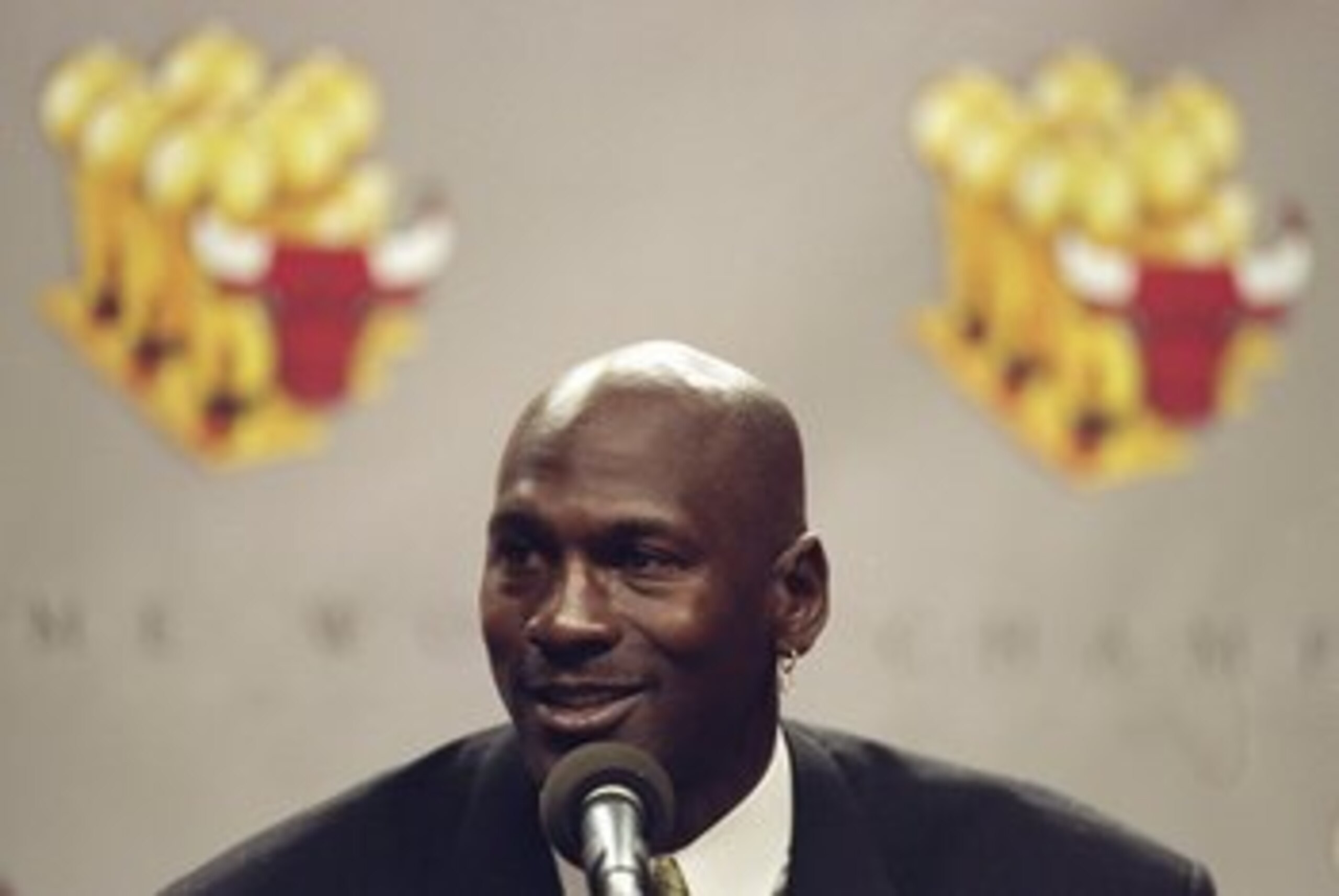 13 Jan 1999: Michael Jordan of the Chicago Bulls during a press conference to anounce Jordans retirement at the United Center in Chicago, Illinois.