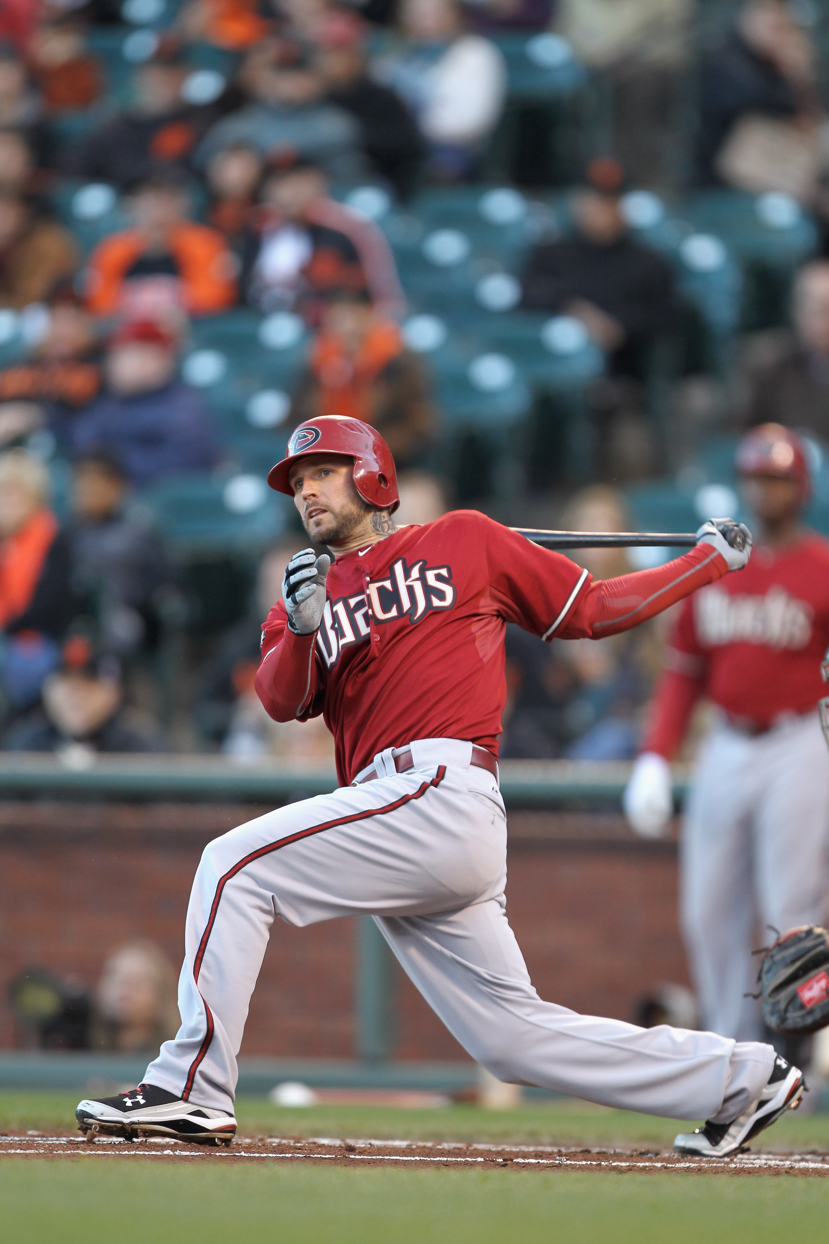 SAN FRANCISCO, CA - MAY 11:  Ryan Roberts #14 of the Arizona Diamondbacks in action against the San Francisco Giants at AT&T Park on May 11, 2011 in San Francisco, California.  (Photo by Ezra Shaw/Getty Images)