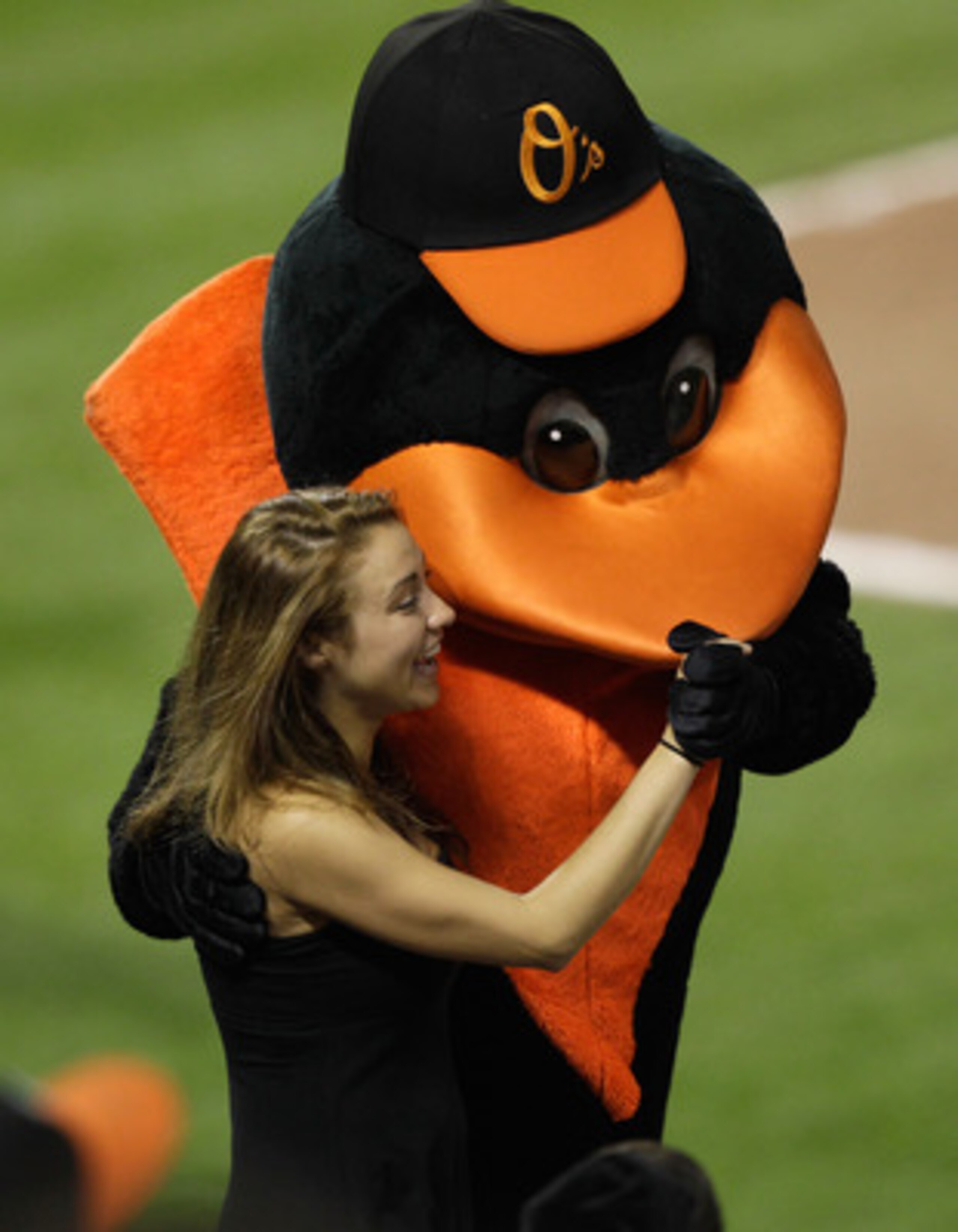 BALTIMORE, MD - MAY 25: The Baltimore Orioles mascot dances with a fan during the Baltimore Orioles and Kansas City Royals game at Oriole Park at Camden Yards on May 25, 2011 in Baltimore, Maryland. (Photo by Rob Carr/Getty Images) BALTIMORE, MD - MAY 25: The Baltimore Orioles mascot dances with a fan during the Baltimore Orioles and Kansas City Royals game at Oriole Park at Camden Yards on May 25, 2011 in Baltimore, Maryland. (Photo by Rob Carr/Getty Images)