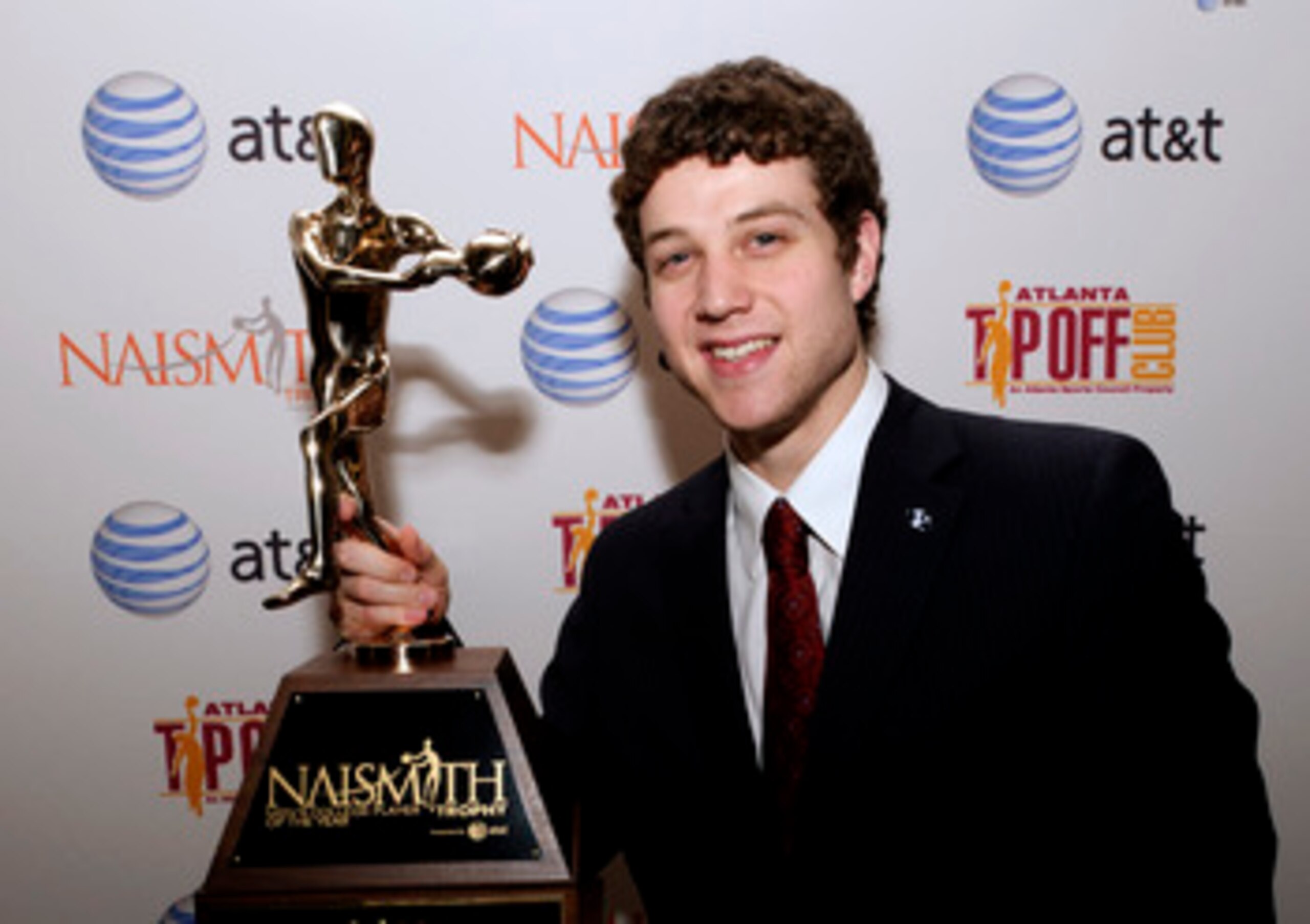 HOUSTON - APRIL 03:  Jimmer Fredette of BYU received the 2011 Naismith Trophy Presented by AT&T at the NABC Guardians of the Game Awards Program on April 3, 2011 in Houston, Texas.  (Photo by Bob Levey/Getty Images)