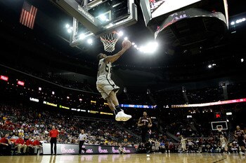 KANSAS CITY, MO - MARCH 10:  Alec Burks #10 of the Colorado Buffaloes dunks the ball in the first half against the Texas Tech Red Raiders during the first round game of the 2010 Phillips 66 Big 12 Men's Basketball Tournament at the Sprint Center on March