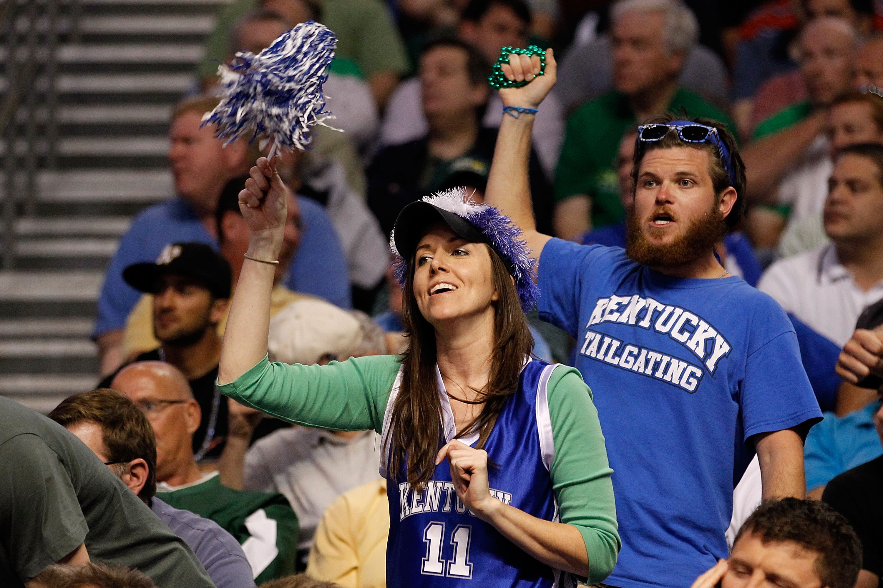TAMPA, FL - MARCH 17:  Fans of the Kentucky Wildcats supports their team against the Princeton Tigers during the second round of the 2011 NCAA men's basketball tournament at St. Pete Times Forum on March 17, 2011 in Tampa, Florida.  (Photo by J. Meric/Get