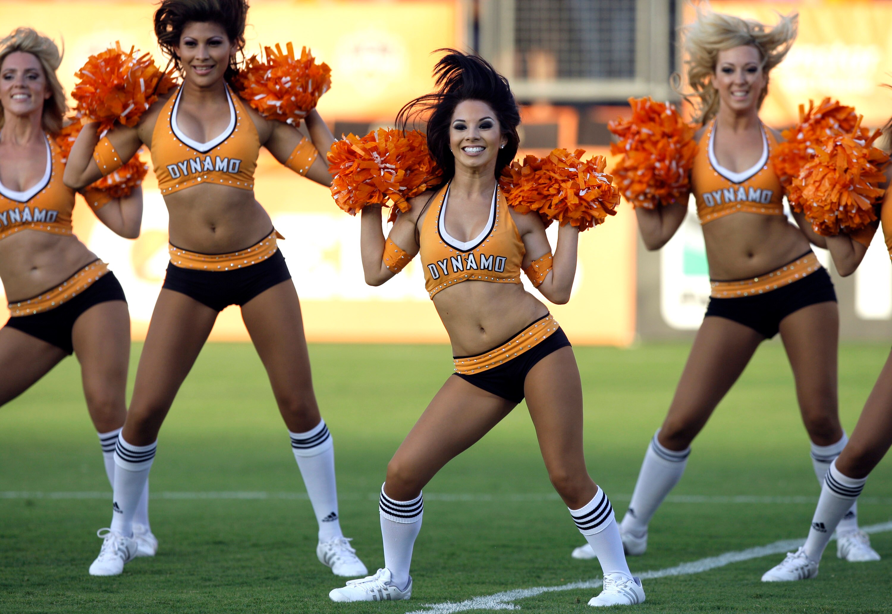 HOUSTON - MAY 28:  Dynamo Girls perform before the start of a soccer game between FC Dallas and the Houston Dynamo at Robertson Stadium on May 28, 2011 in Houston, Texas.  (Photo by Bob Levey/Getty Images)