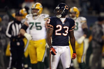 CHICAGO, IL - JANUARY 23:  Devin Hester #23 of the Chicago Bears looks on late in the fourth quarter against the Green Bay Packers in the NFC Championship Game at Soldier Field on January 23, 2011 in Chicago, Illinois.  (Photo by Jonathan Daniel/Getty Ima