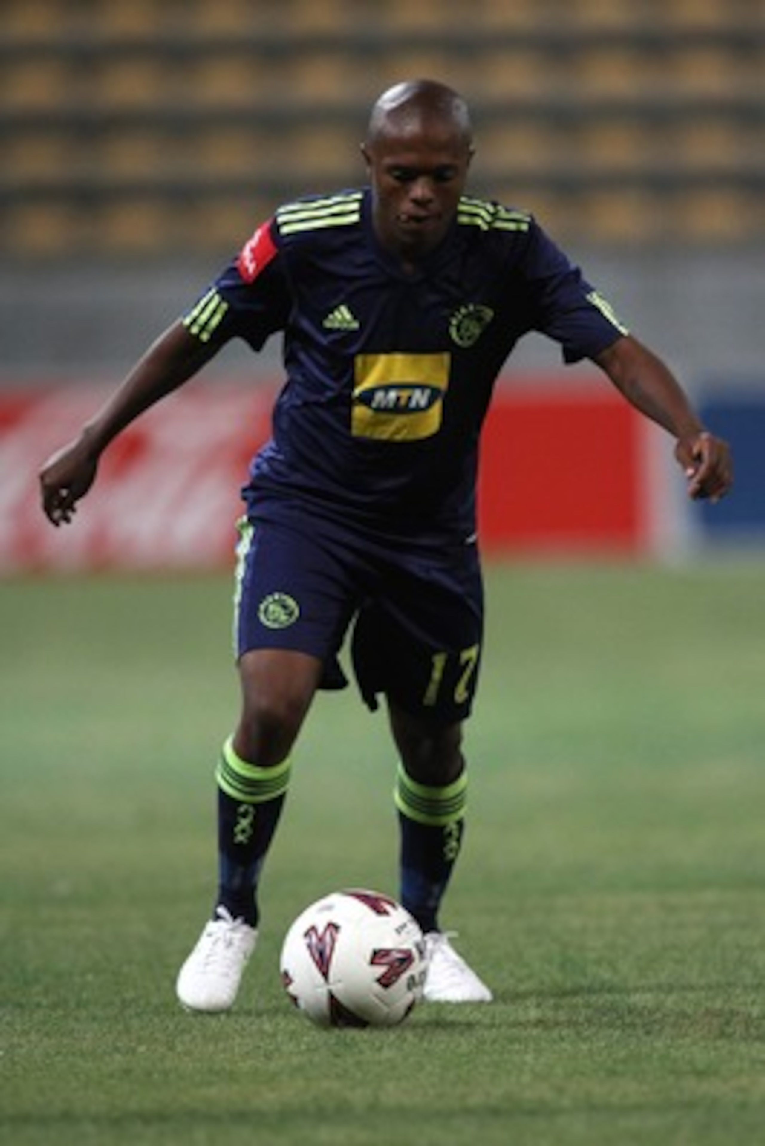 CAPE TOWN, SOUTH AFRICA - FEBRUARY 19: Thulani Serero of Ajax Cape Town during the Absa Premiership match between Vasco Da Gama and Ajax Cape Town from Athlone Stadium on February 19, 2011 in Cape Town, South Africa. (Photo by Shaun Roy/Gallo Images/Getty