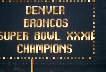 25 Jan 1998:  A Denver Broncos Super Bowl Champions sign during Super Bowl  XXXII at Qualcomm Stadium in San Diego, California.  The Denver Broncos defeated the Green Bay Packers 31-24. Mandatory Credit: Jamie Squire  /Allsport