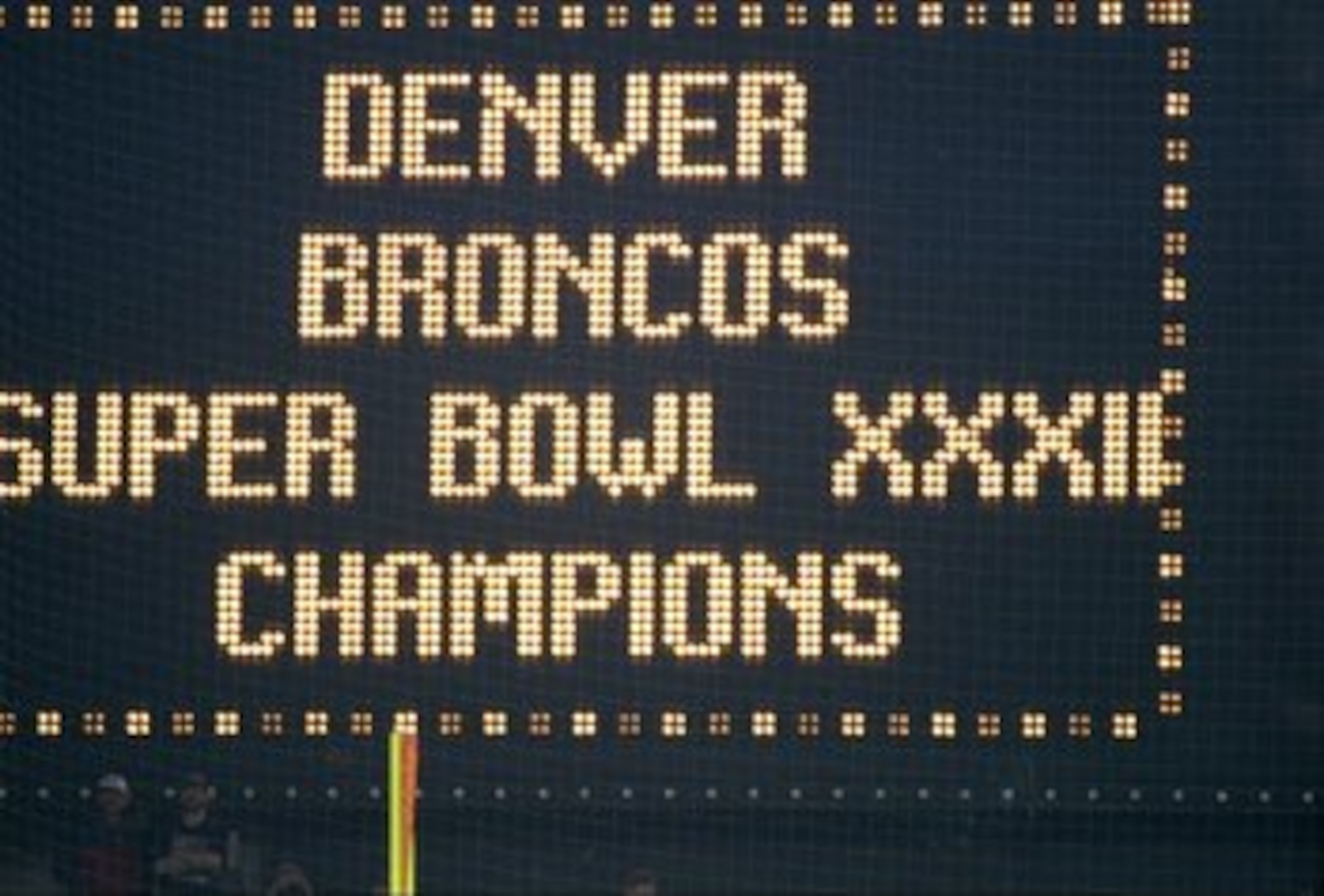 25 Jan 1998:  A Denver Broncos Super Bowl Champions sign during Super Bowl  XXXII at Qualcomm Stadium in San Diego, California.  The Denver Broncos defeated the Green Bay Packers 31-24. Mandatory Credit: Jamie Squire  /Allsport