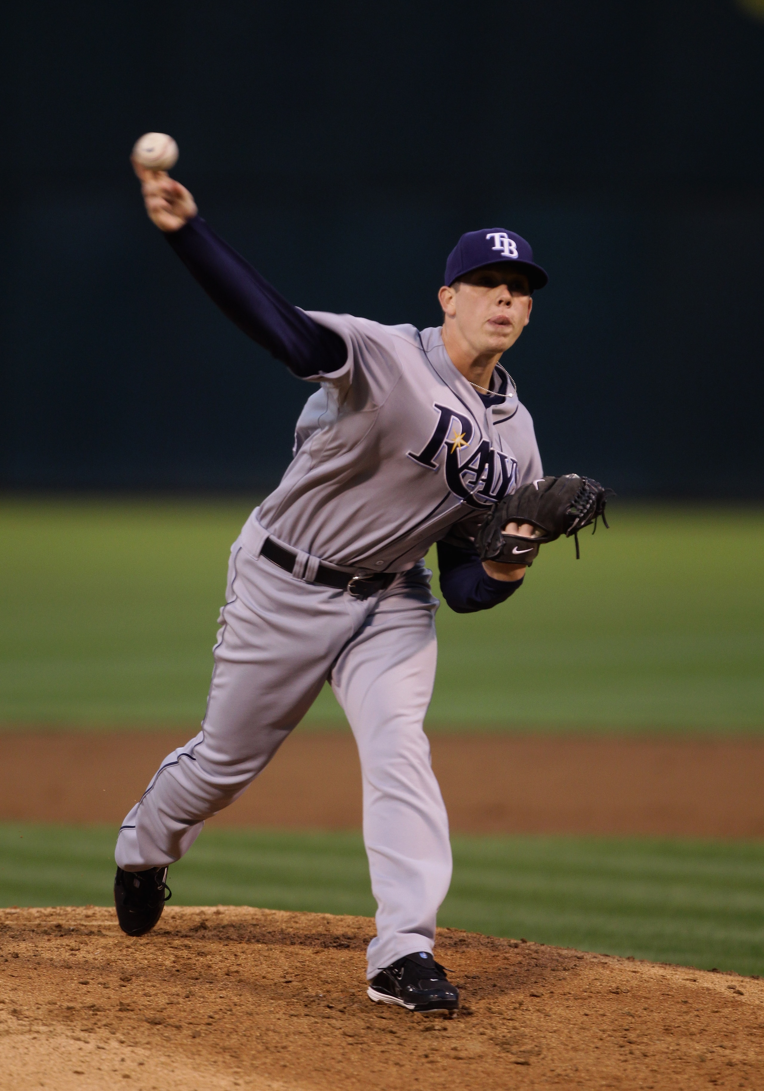 OAKLAND, CA - AUGUST 20:  Jeremy Hellickson #58 of the Tampa Bay Rays pitches against the Oakland Athletics at the Oakland-Alameda County Coliseum  on August 20, 2010 in Oakland, California.  (Photo by Ezra Shaw/Getty Images)