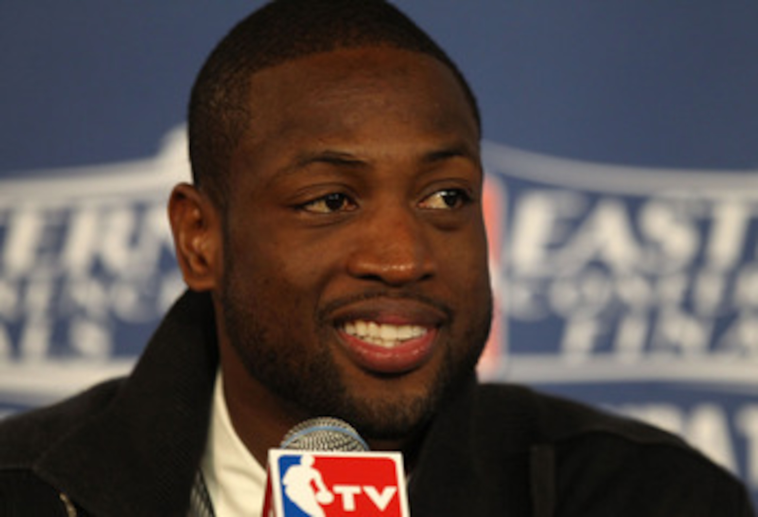 CHICAGO, IL - MAY 26: Dwyane Wade #3 of the Miami Heat answers questions from the media at the post game press conference after the Heat won 83-80 against the Chicago Bulls in Game Five of the Eastern Conference Finals during the 2011 NBA Playoffs on May CHICAGO, IL - MAY 26: Dwyane Wade #3 of the Miami Heat answers questions from the media at the post game press conference after the Heat won 83-80 against the Chicago Bulls in Game Five of the Eastern Conference Finals during the 2011 NBA Playoffs on May