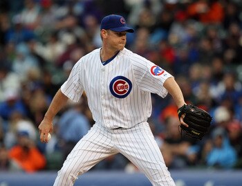 CHICAGO, IL - MAY 13:  Kerry Wood #34 of the Chicago Cubs pitches against the San Francisco Giants at Wrigley Field on May 13, 2011 in Chicago, Illinois. The Cubs defeated the Giants 11-4.  (Photo by Jonathan Daniel/Getty Images)