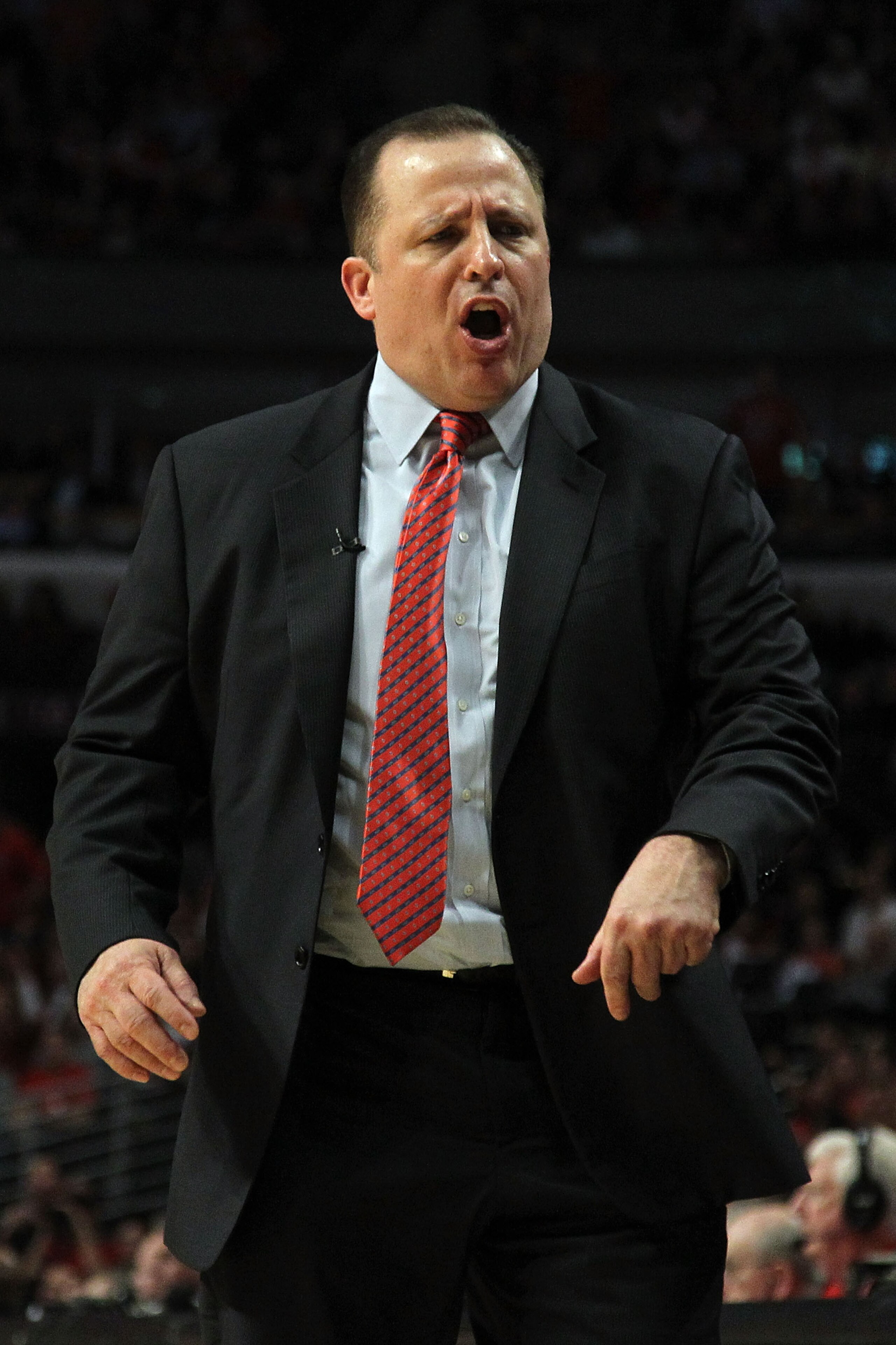 CHICAGO, IL - MAY 26:  Head coach Tom Thibodeau of the Chicago Bulls looks on against the Miami Heat in Game Five of the Eastern Conference Finals during the 2011 NBA Playoffs on May 26, 2011 at the United Center in Chicago, Illinois. NOTE TO USER: User e
