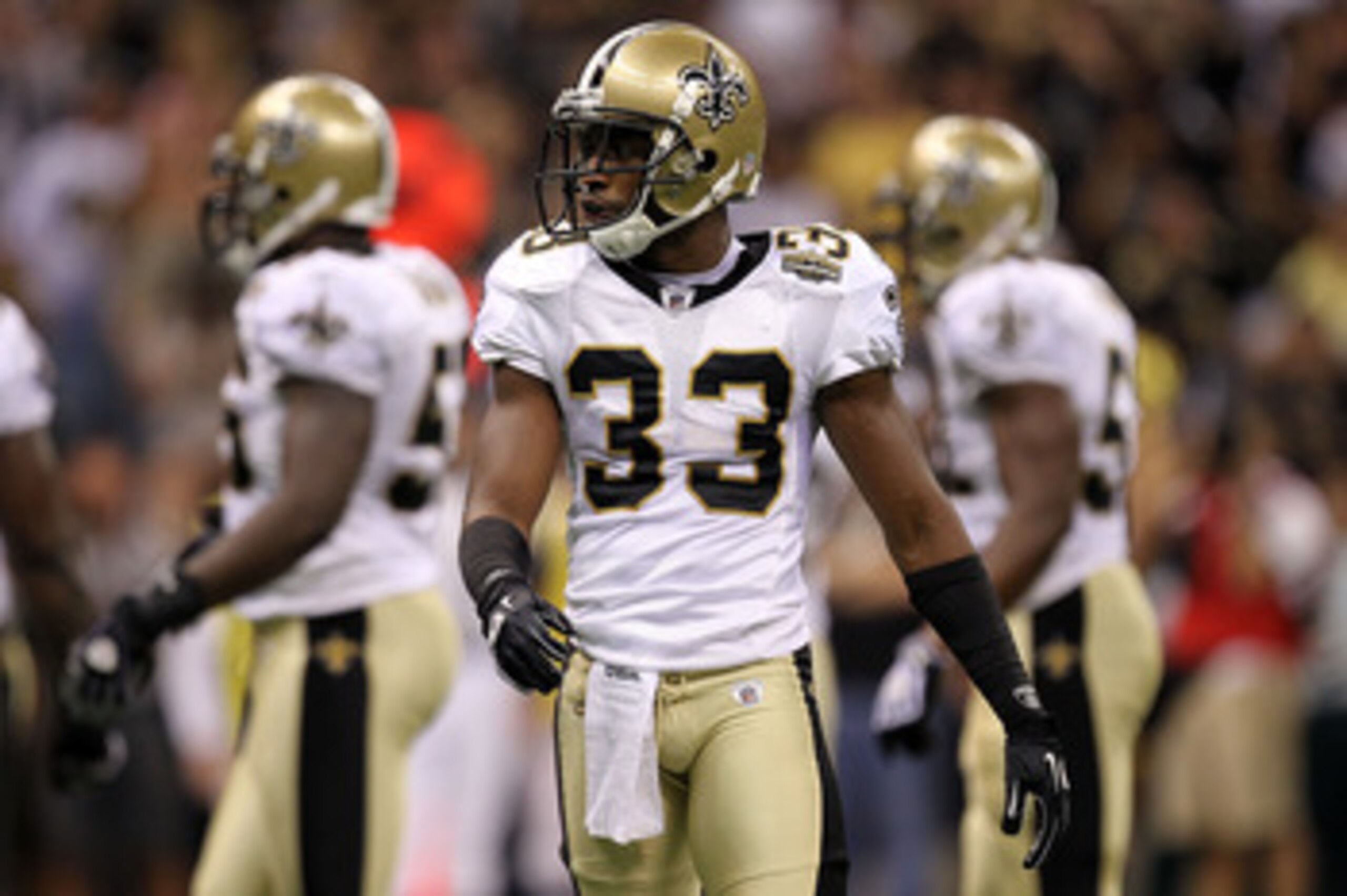 NEW ORLEANS - SEPTEMBER 09:  Jabari Greer #33 of the New Orleans Saints at Louisiana Superdome on September 9, 2010 in New Orleans, Louisiana.  (Photo by Ronald Martinez/Getty Images)