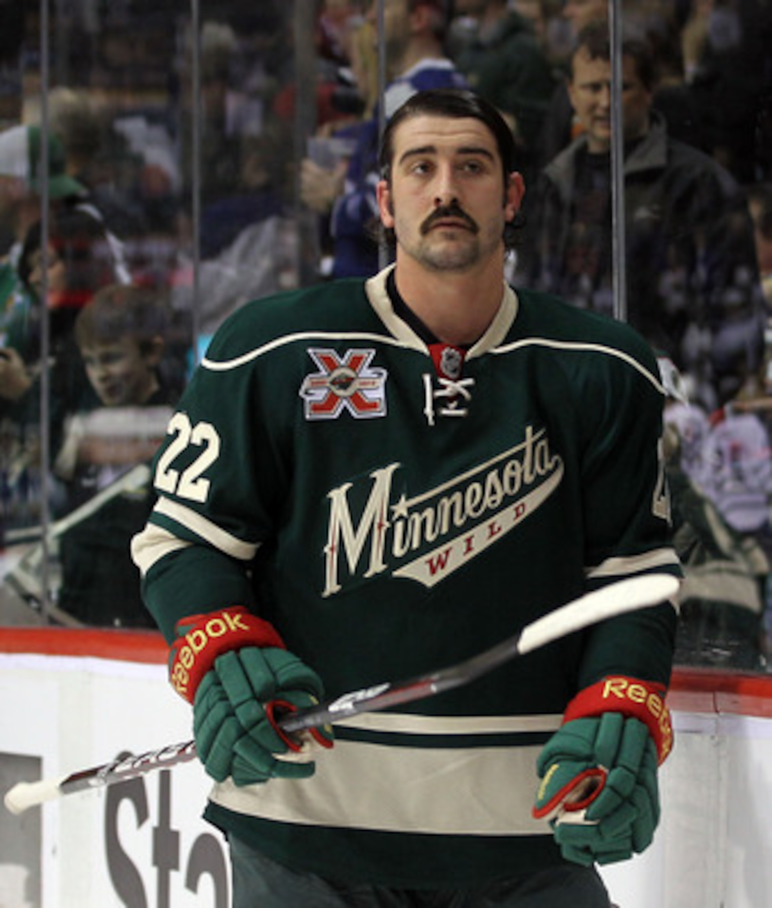 ST PAUL, MN - MARCH 22:  Cal Clutterbuck #22 of the Minnesota Wild skates against the Toronto Maple Leafs at the Xcel Energy Center on March 22, 2011 in St Paul, Minnesota.  (Photo by Bruce Bennett/Getty Images)