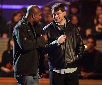 LAS VEGAS - DECEMBER 07:  FC Light Heavyweight Mixed Martial Arts Champion Quinton 'Rampage' Jackson (L) and mixed martial arts fighter Forrest Griffin speak at Spike TV's 2007 'Video Game Awards' at the Mandalay Bay Events Center on December 7, 2007 in L