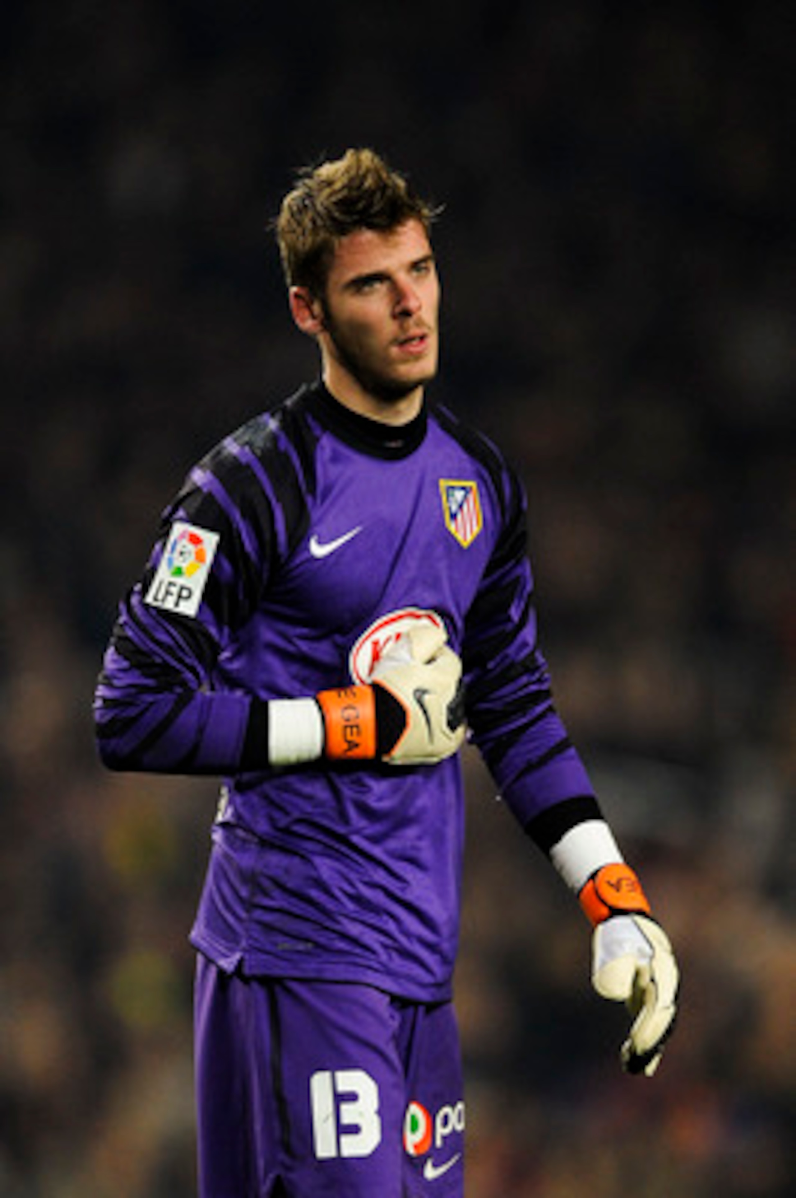 BARCELONA, SPAIN - FEBRUARY 05:  David De Gea of Atletico Madrid looks on during the La Liga match between Barcelona and Atletico de Madrid at Camp Nou on February 5, 2011 in Barcelona, Spain. Barcelona won 3-0.  (Photo by David Ramos/Getty Images)