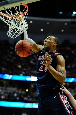 ANAHEIM, CA - MARCH 24:  Derrick Williams #23 of the Arizona Wildcats dunks the ball against the Duke Blue Devils during the west regional semifinal of the 2011 NCAA men's basketball tournament at the Honda Center on March 24, 2011 in Anaheim, California.