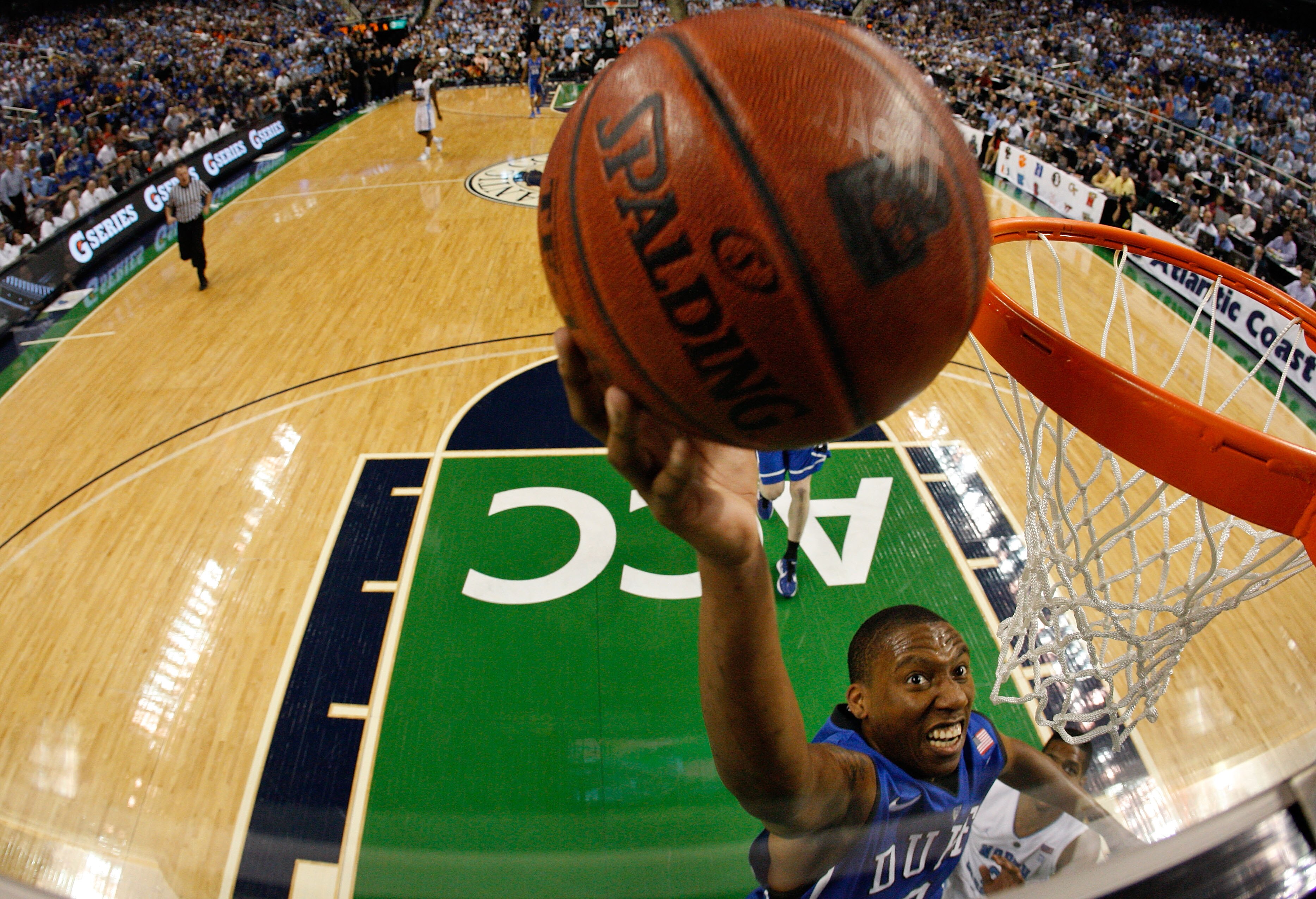 GREENSBORO, NC - MARCH 13: Nolan Smith #2 of the Duke Blue Devils shoots against the North Carolina Tar Heels in the championship game of the 2011 ACC men's basketball tournament at the Greensboro Coliseum on March 13, 2011 in Greensboro, North Carolina.