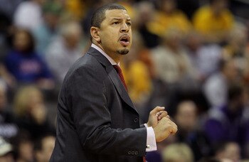 KANSAS CITY, MO - MARCH 10:  Head coach Jeff Capel of the Oklahoma Sooners reacts on the sidelines during their quarterfinal game against the Oklahoma Sooners in the 2011 Phillips 66 Big 12 Men's Basketball Tournament at Sprint Center on March 10, 2011 in
