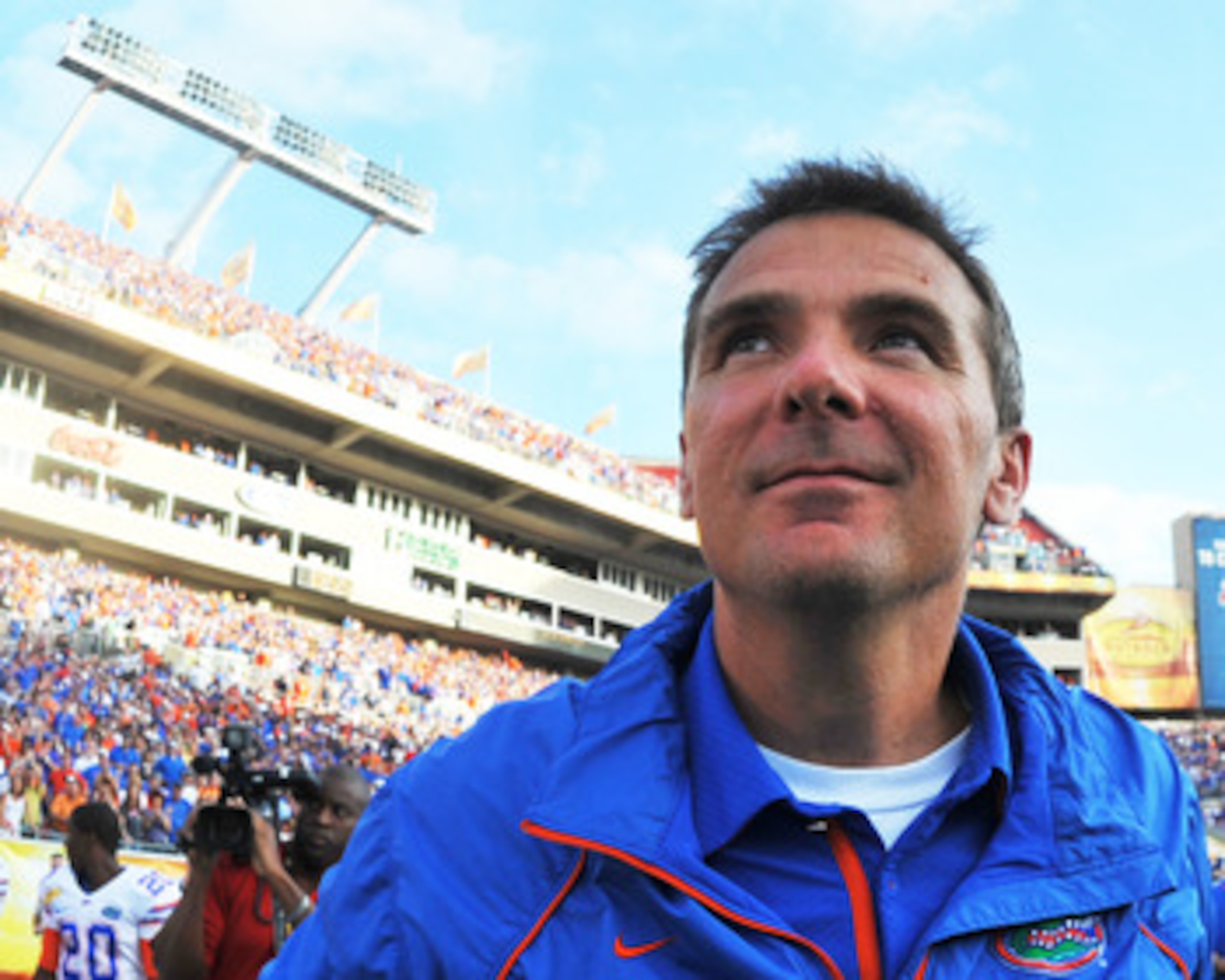 TAMPA, FL - JANUARY 1: Coach Urban Meyer of the Florida Gators leaves the field after play against the Penn State Nittany Lions January 1, 2010 in the 25th Outback Bowl at Raymond James Stadium in Tampa, Florida. (Photo by Al Messerschmidt/Getty Images) TAMPA, FL - JANUARY 1: Coach Urban Meyer of the Florida Gators leaves the field after play against the Penn State Nittany Lions January 1, 2010 in the 25th Outback Bowl at Raymond James Stadium in Tampa, Florida. (Photo by Al Messerschmidt/Getty Images)