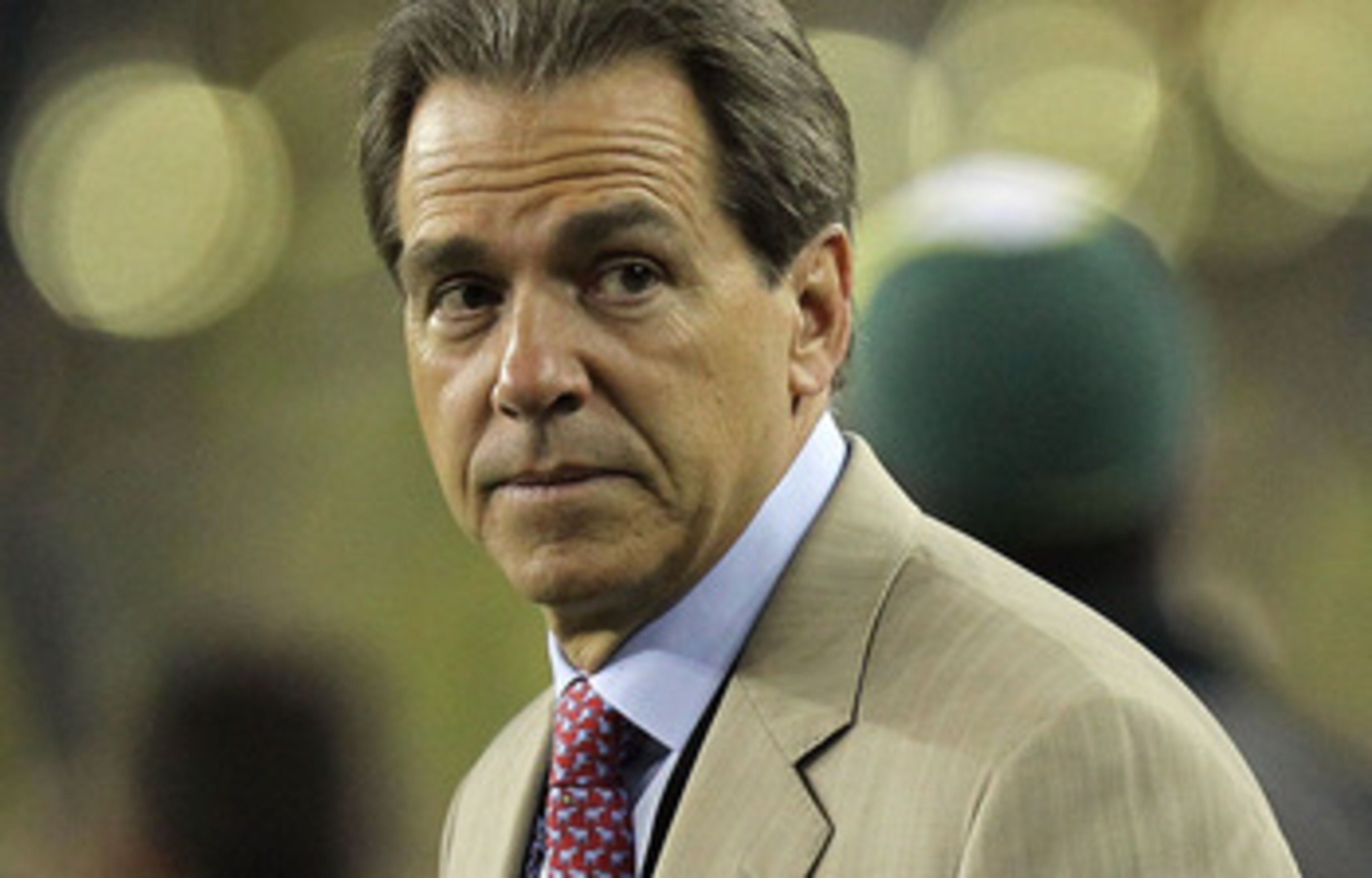 GLENDALE, AZ - JANUARY 10:  Head coach Nick Saban of the Alabama Crimson Tide looks on from the sideline during the Tostitos BCS National Championship Game at University of Phoenix Stadium on January 10, 2011 in Glendale, Arizona.  (Photo by Ronald Martin