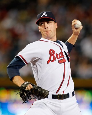ATLANTA - JUNE 25:  Pitcher Eric O'Flaherty #34 of the Atlanta Braves against the Detroit Tigers at Turner Field on June 25, 2010 in Atlanta, Georgia.  (Photo by Kevin C. Cox/Getty Images)