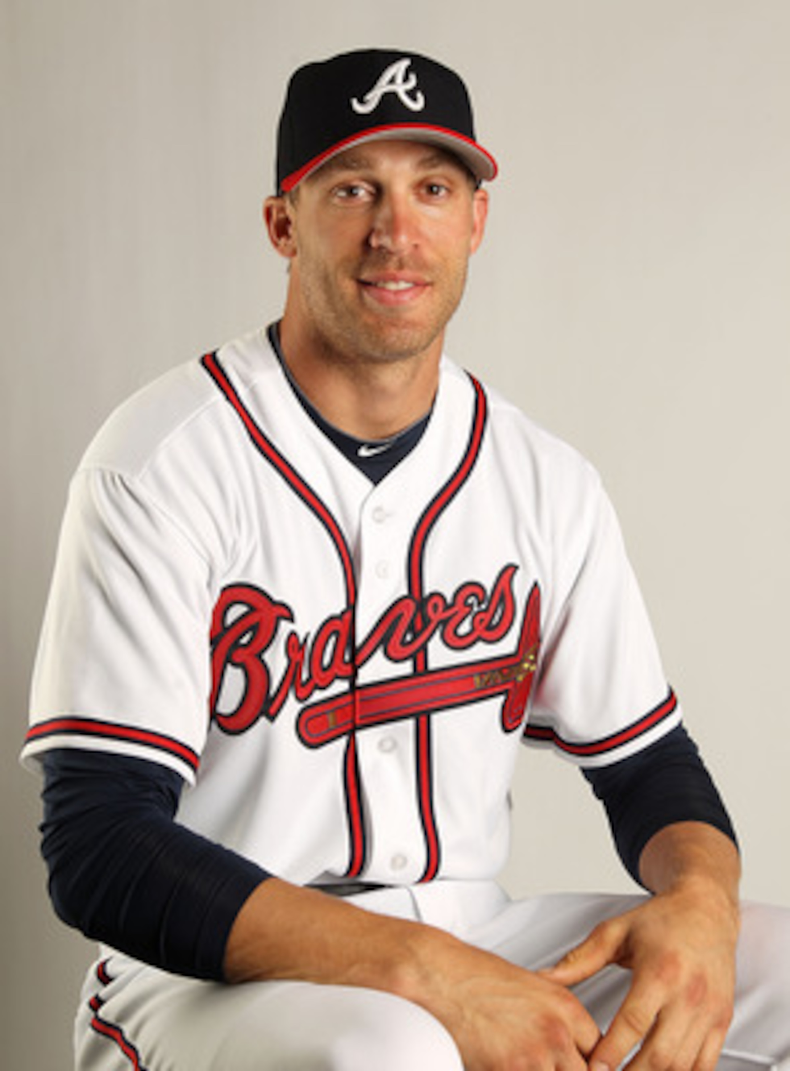 LAKE BUENA VISTA, FL - FEBRUARY 21:  Joe Mather #4 of the Atlanta Braves during Photo Day at  Champion Stadium at ESPN Wide World of Sports Complex on February 21, 2011 in Lake Buena Vista, Florida.  (Photo by Mike Ehrmann/Getty Images)