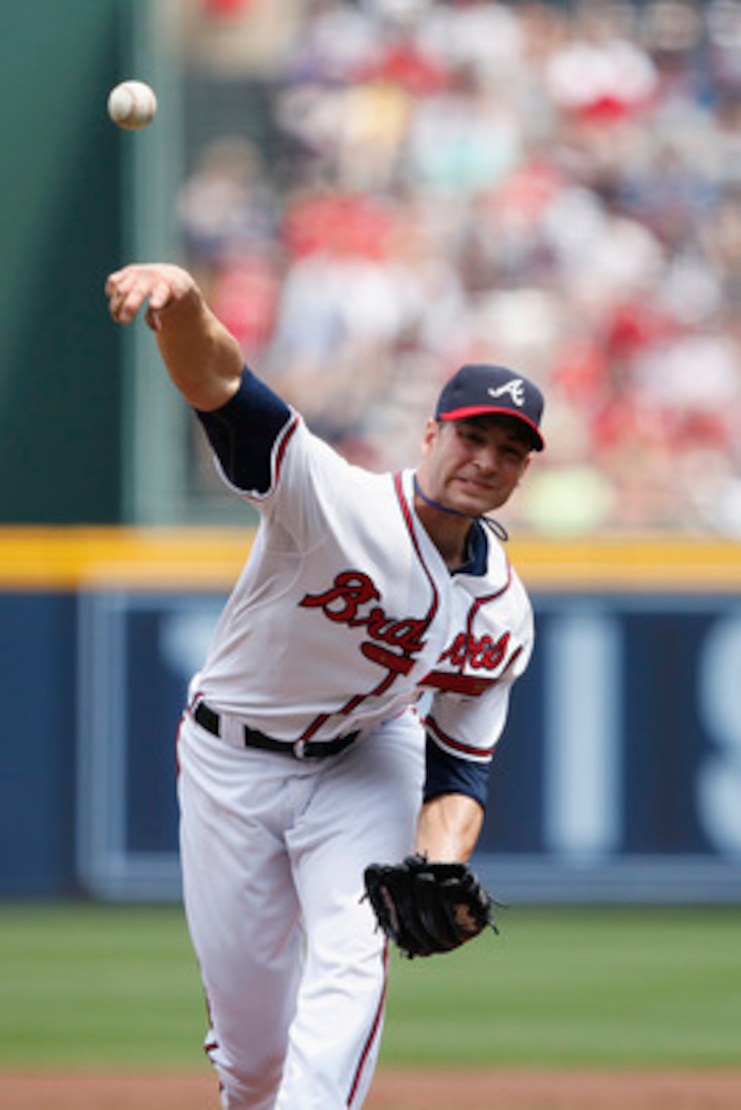 ATLANTA, GA - APRIL 9: Brandon Beachy #37 of the Atlanta Braves pitches against the Philadelphia Phillies at Turner Field on April 9, 2011 in Atlanta, Georgia. The Phillies won 10-2. (Photo by Joe Robbins/Getty Images)