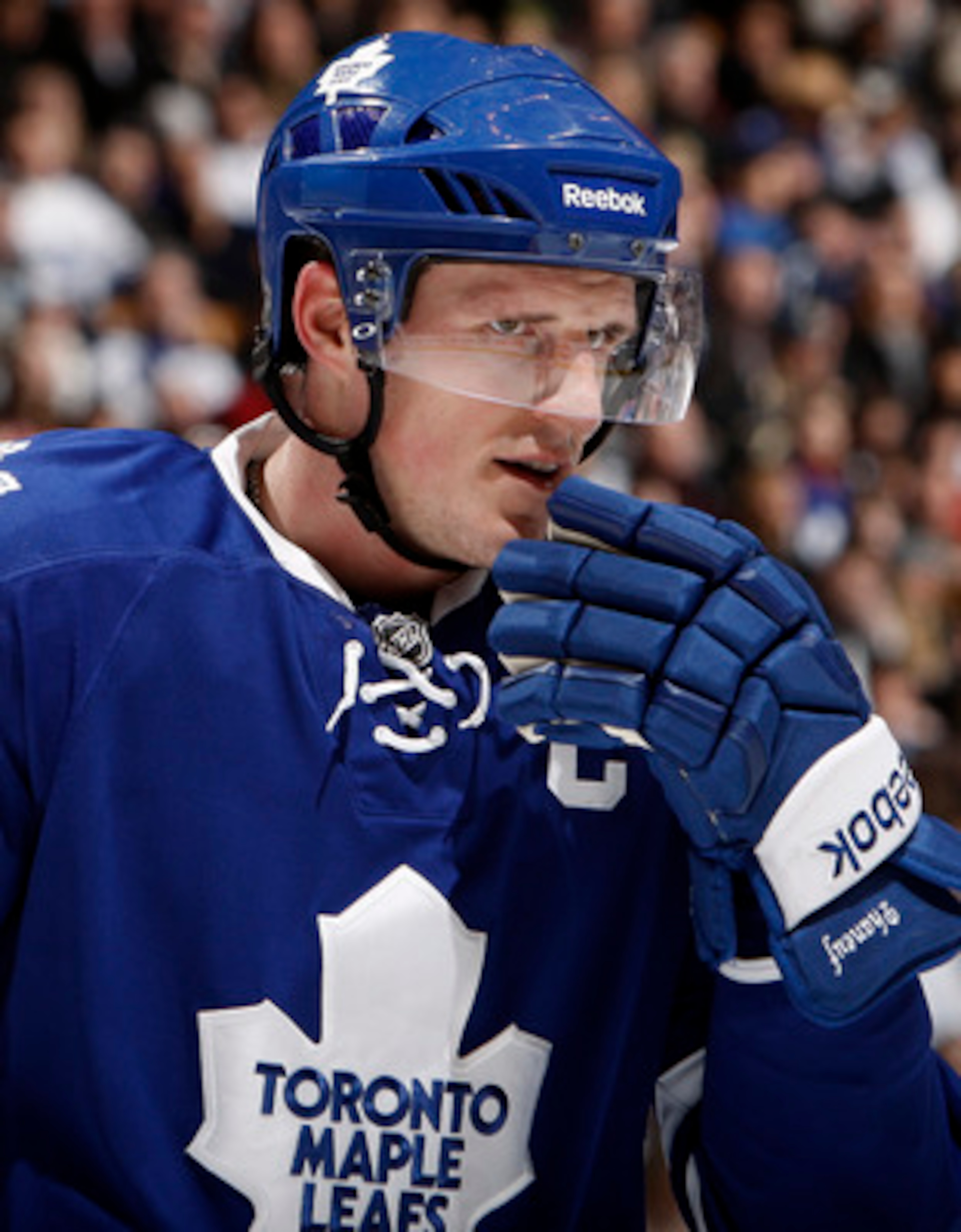 TORONTO, CANADA - FEBRUARY 26: Dion Phaneuf #3 of the Toronto Maple Leafs prepares for a faceoff during the game against the Pittsburgh Penguins at the Air Canada Centre February 26, 2011 in Toronto, Ontario, Canada. (Photo by Abelimages/Getty Images) TORONTO, CANADA - FEBRUARY 26: Dion Phaneuf #3 of the Toronto Maple Leafs prepares for a faceoff during the game against the Pittsburgh Penguins at the Air Canada Centre February 26, 2011 in Toronto, Ontario, Canada. (Photo by Abelimages/Getty Images)