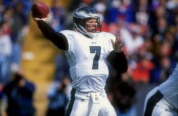 4 Oct 1998:  Quarterback Bobby Hoying #7 of the Philadelphia Eagles in action during a game against the Denver Broncos at the Mile High Stadium in Denver, Colorado. The Broncos defeated the Eagles 41-16.