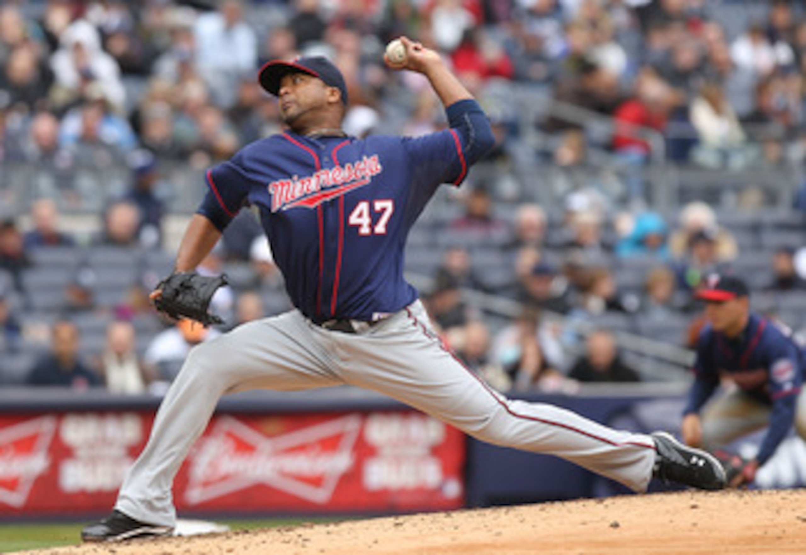 NEW YORK, NY - APRIL 07: Francisco Liriano #47 of the Minnesota Twins pitches against the New York Yankees at Yankee Stadium on April 7, 2011 in the Bronx borough of New York City. (Photo by Nick Laham/Getty Images) NEW YORK, NY - APRIL 07: Francisco Liriano #47 of the Minnesota Twins pitches against the New York Yankees at Yankee Stadium on April 7, 2011 in the Bronx borough of New York City. (Photo by Nick Laham/Getty Images)