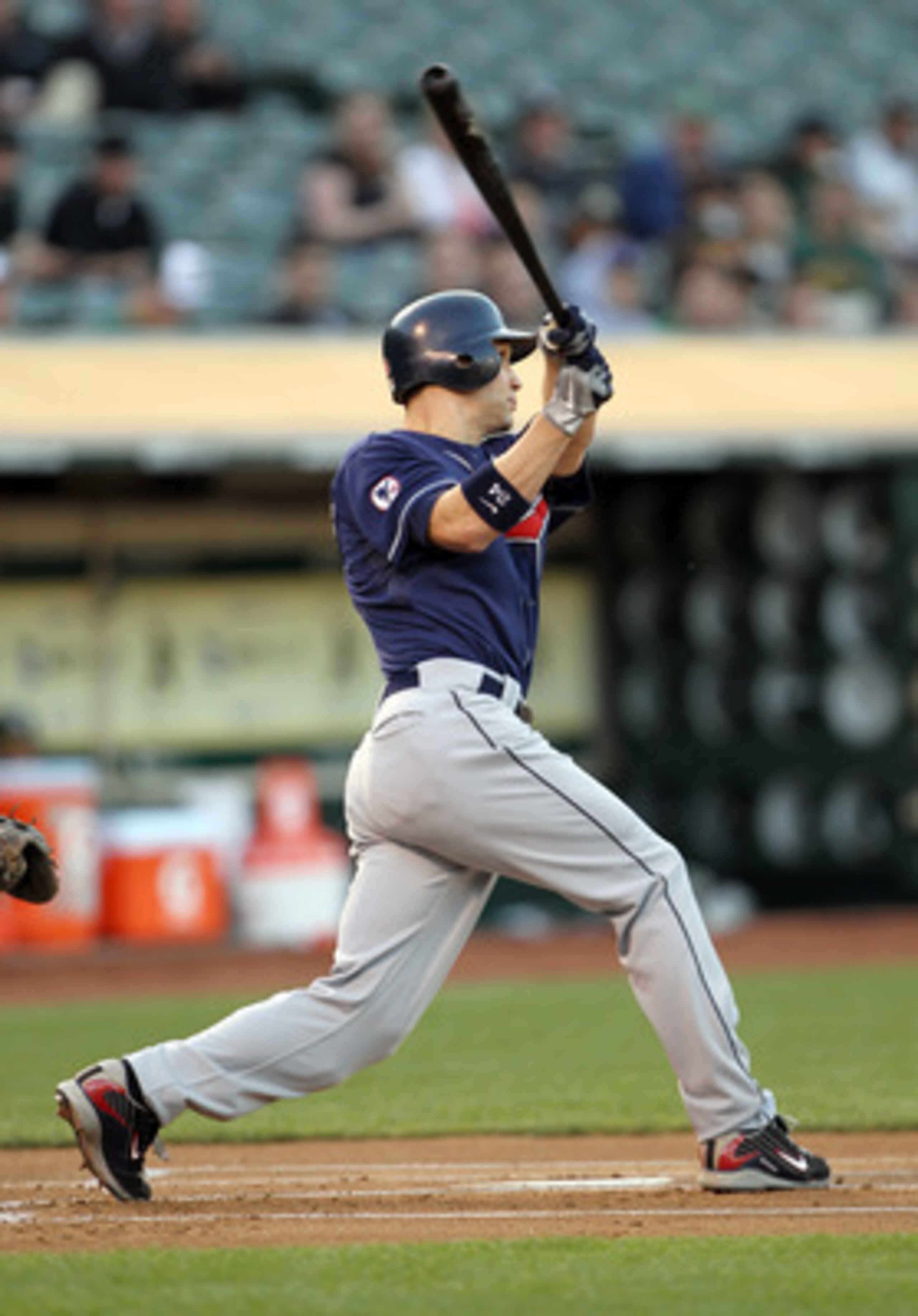 OAKLAND, CA - MAY 03: Grady Sizemore #24 of the Cleveland Indians in action against the Oakland Athletics at Oakland-Alameda County Coliseum on May 3, 2011 in Oakland, California. (Photo by Ezra Shaw/Getty Images) OAKLAND, CA - MAY 03: Grady Sizemore #24 of the Cleveland Indians in action against the Oakland Athletics at Oakland-Alameda County Coliseum on May 3, 2011 in Oakland, California. (Photo by Ezra Shaw/Getty Images)