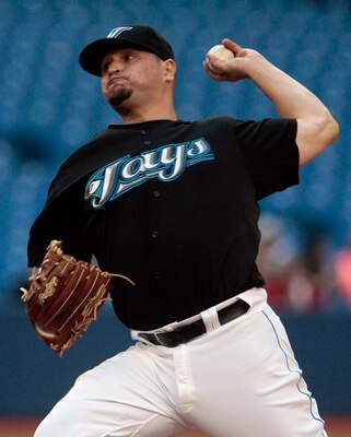 TORONTO, CANADA - MAY 20: Jo-Jo Reyes #37 of the Toronto Blue Jays throws during MLB action against the Houston Astros at the Rogers Centre May 20, 2011 in Toronto, Ontario, Canada. (Photo by Abelimages/Getty Images)